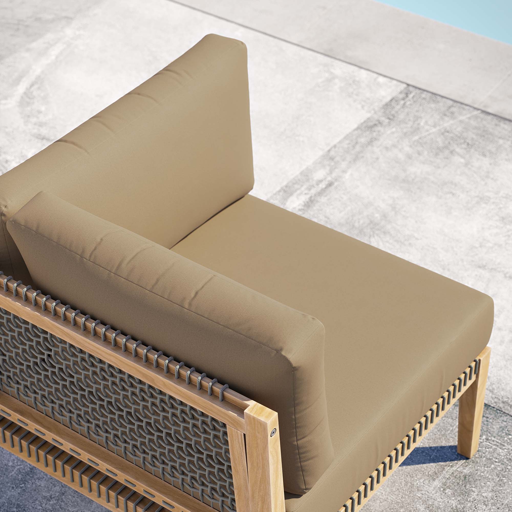 Modway Clearwater Outdoor Patio Teak Wood Corner Chair