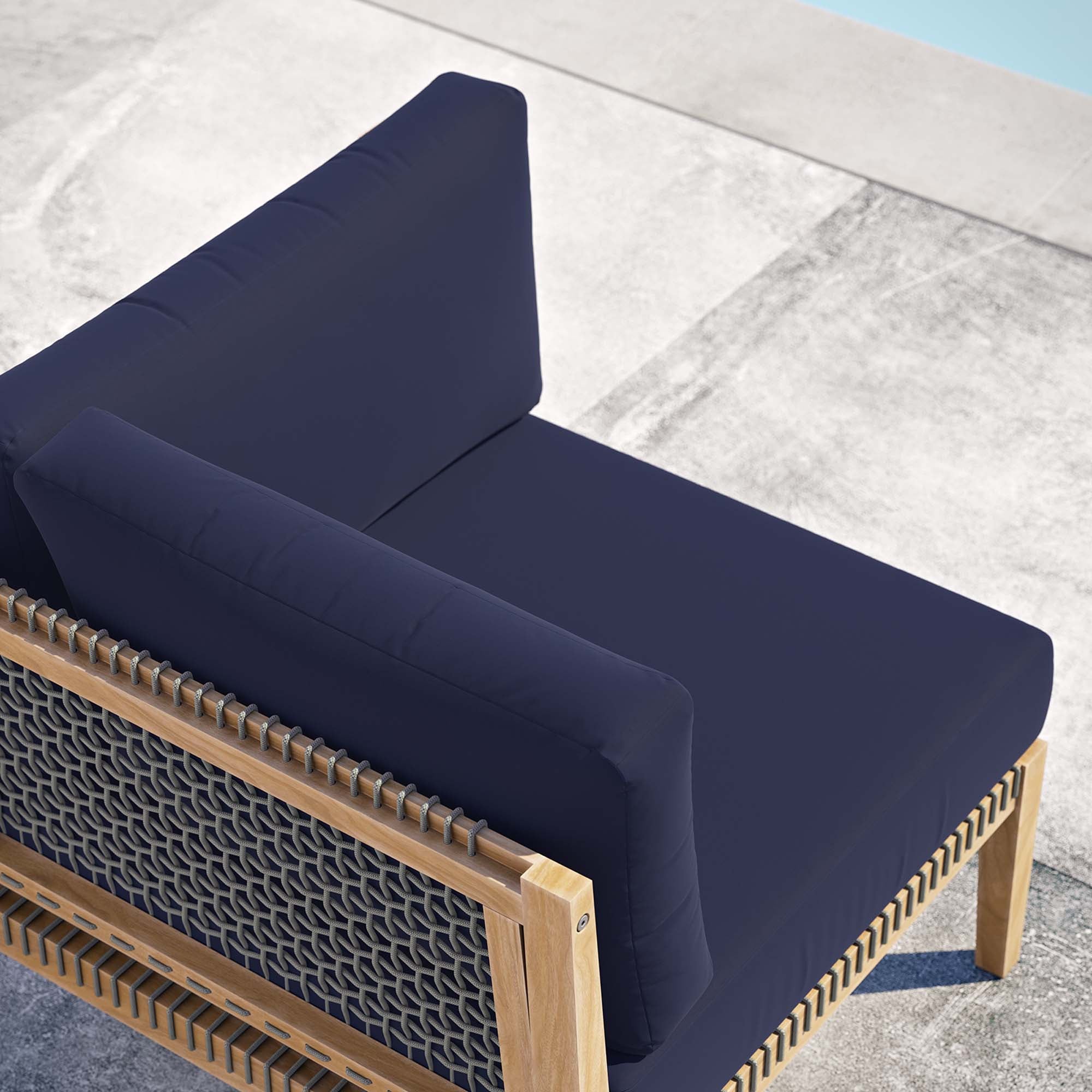 Modway Clearwater Outdoor Patio Teak Wood Corner Chair