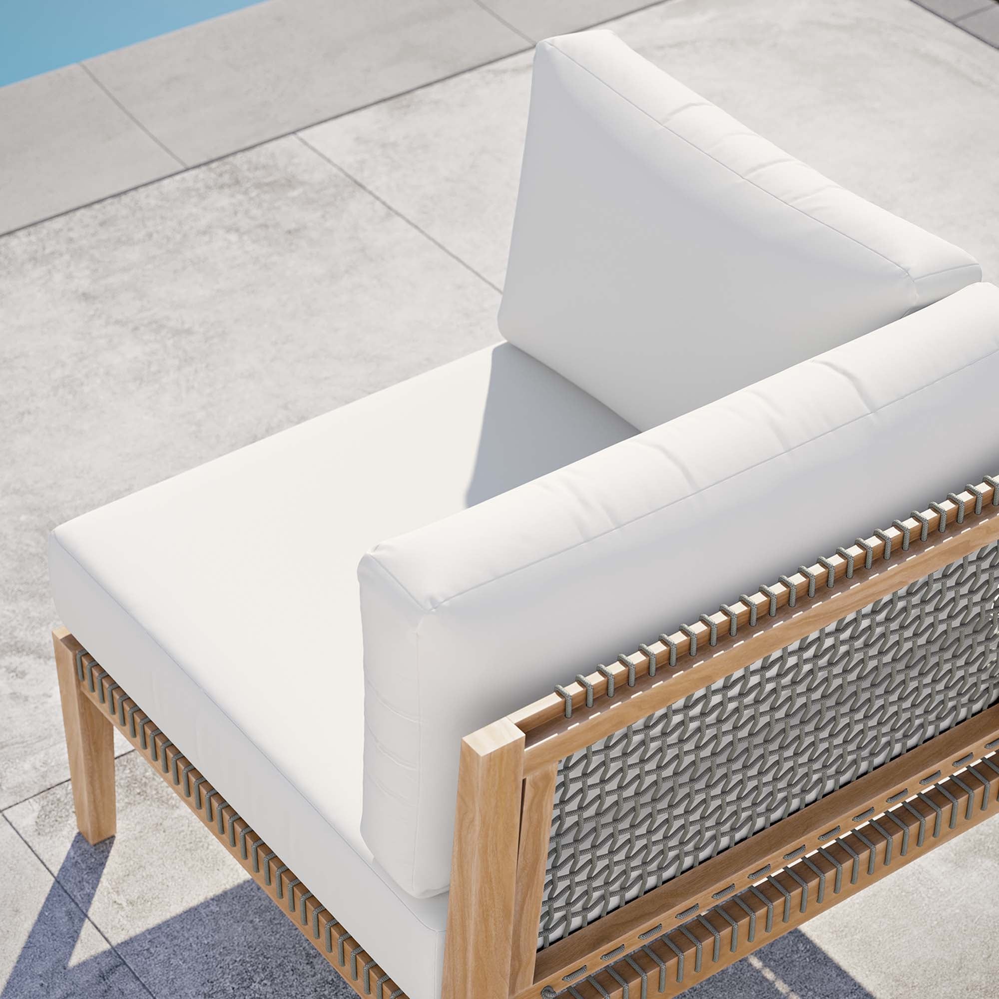 Modway Clearwater Outdoor Patio Teak Wood Corner Chair