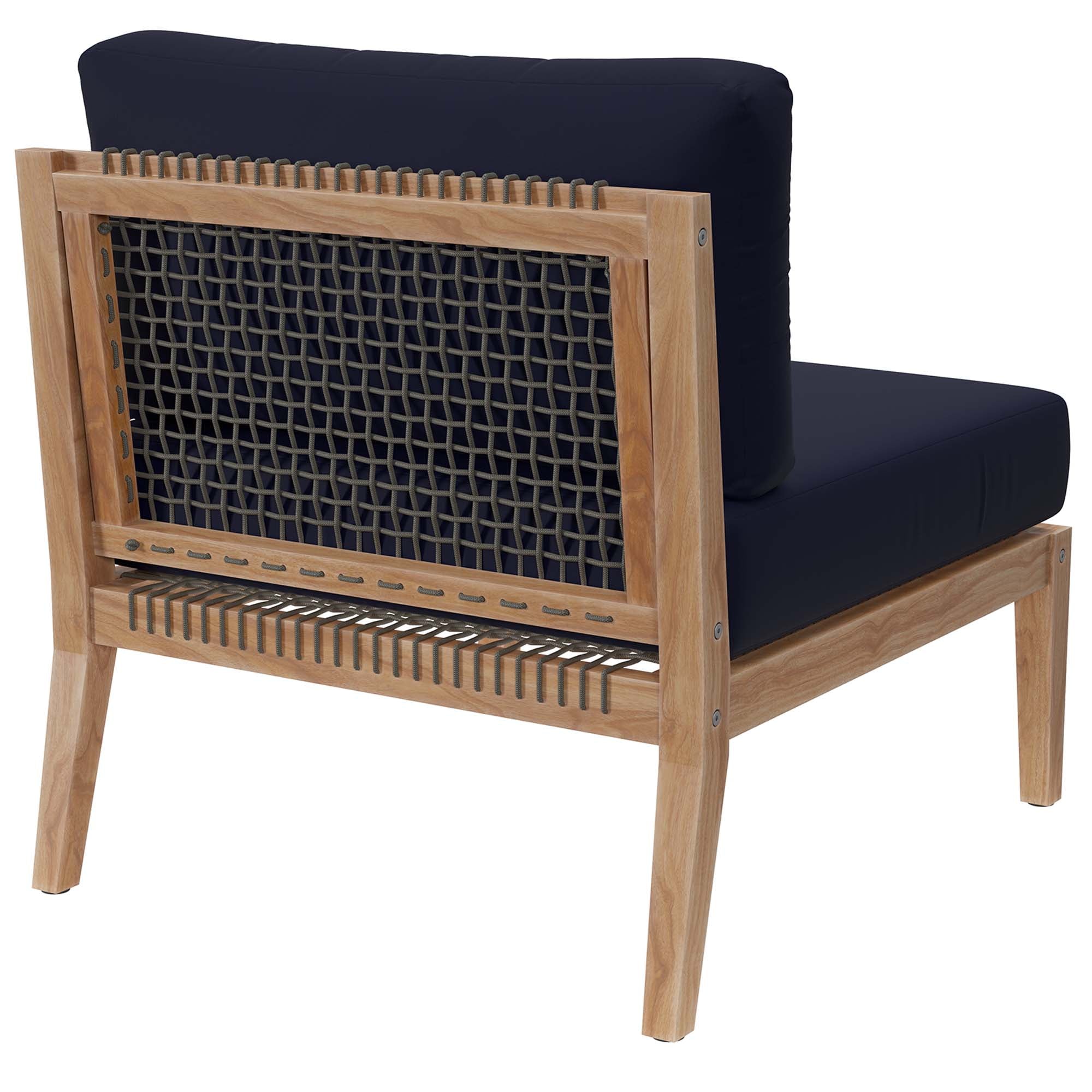 Modway Clearwater Outdoor Patio Teak Wood Armless Chair