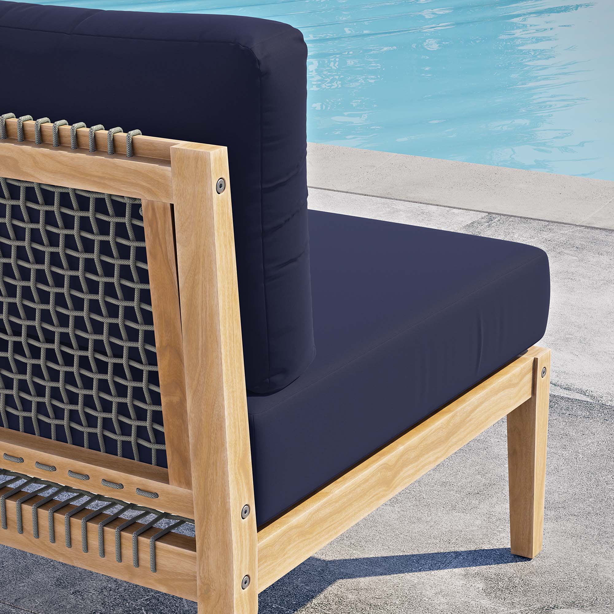 Modway Clearwater Outdoor Patio Teak Wood Armless Chair