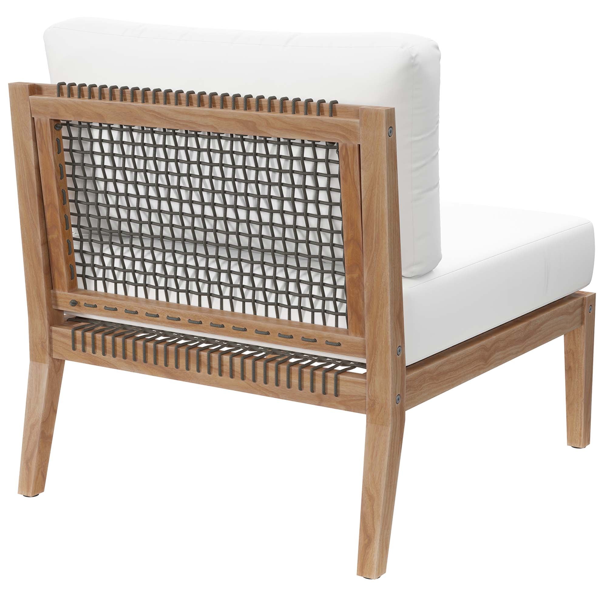Modway Clearwater Outdoor Patio Teak Wood Armless Chair