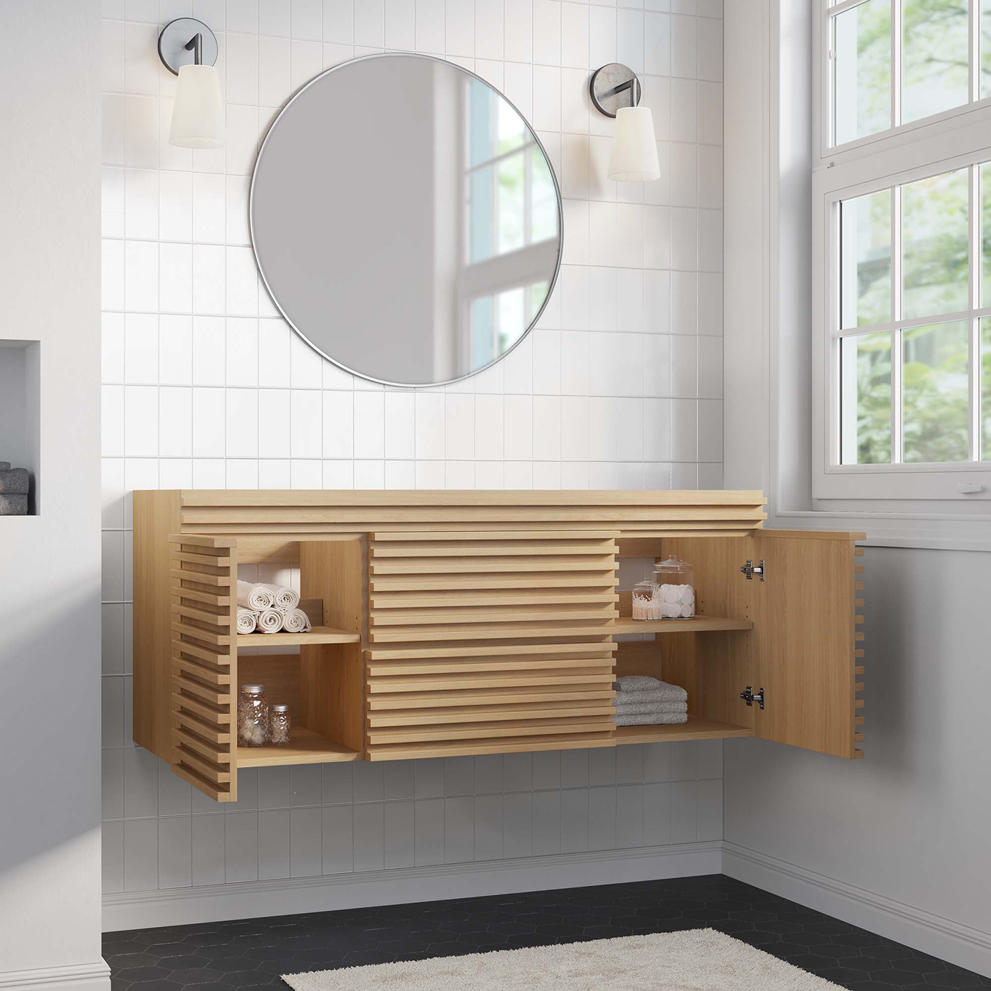 Modway Render 48" Single Sink Compatible (Not Included) Bathroom Vanity Cabinet