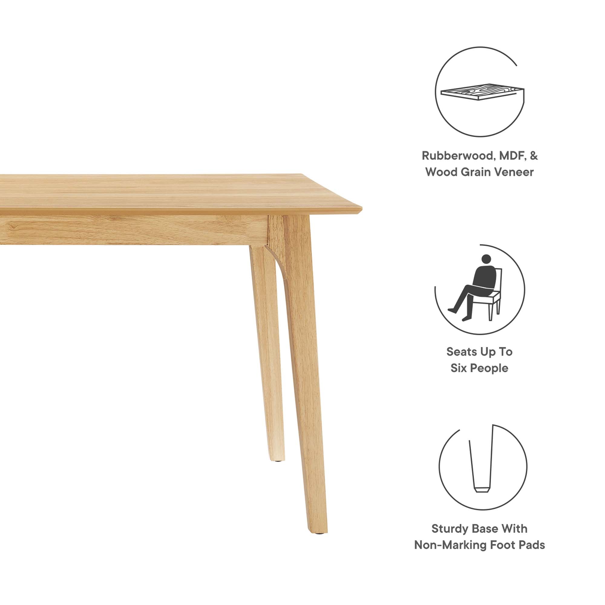 Modway Juxtapose 63” Rectangle Dining Table