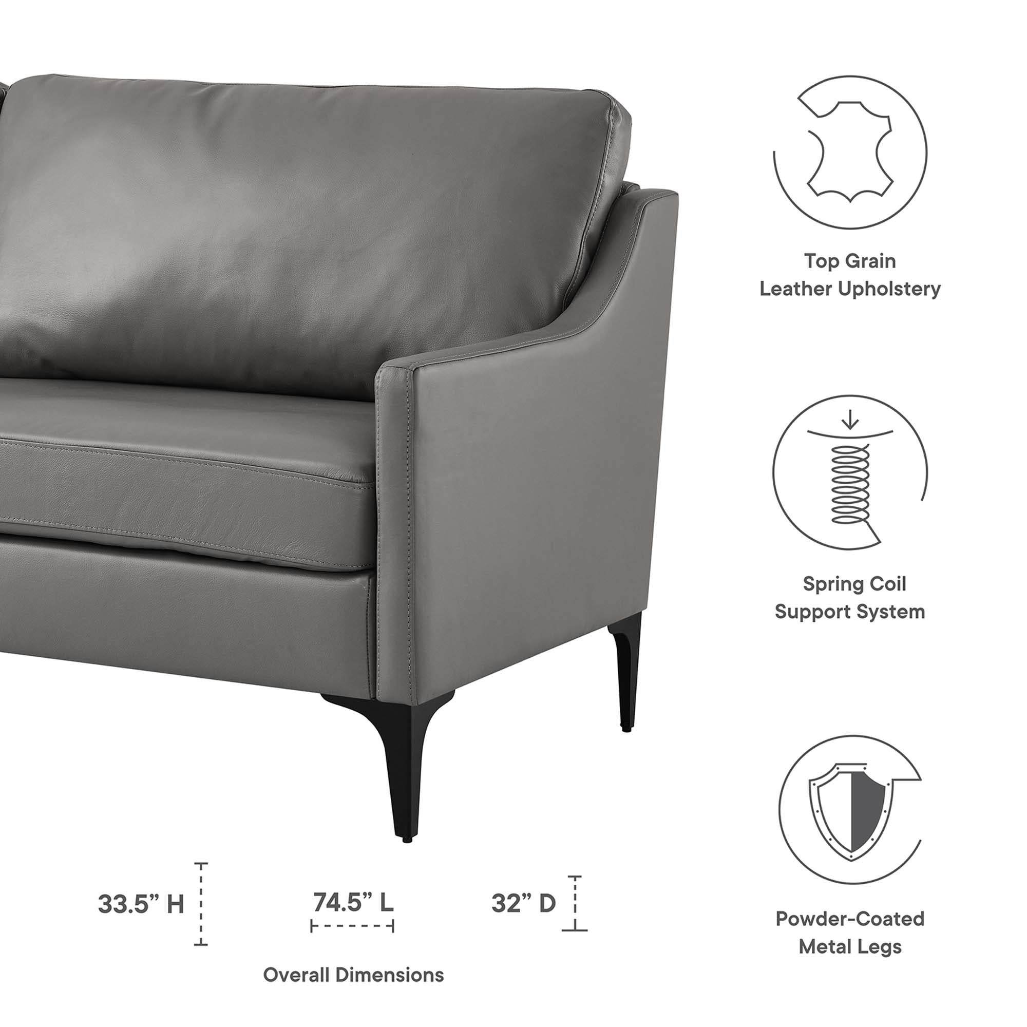 Modway Corland Leather Sofa
