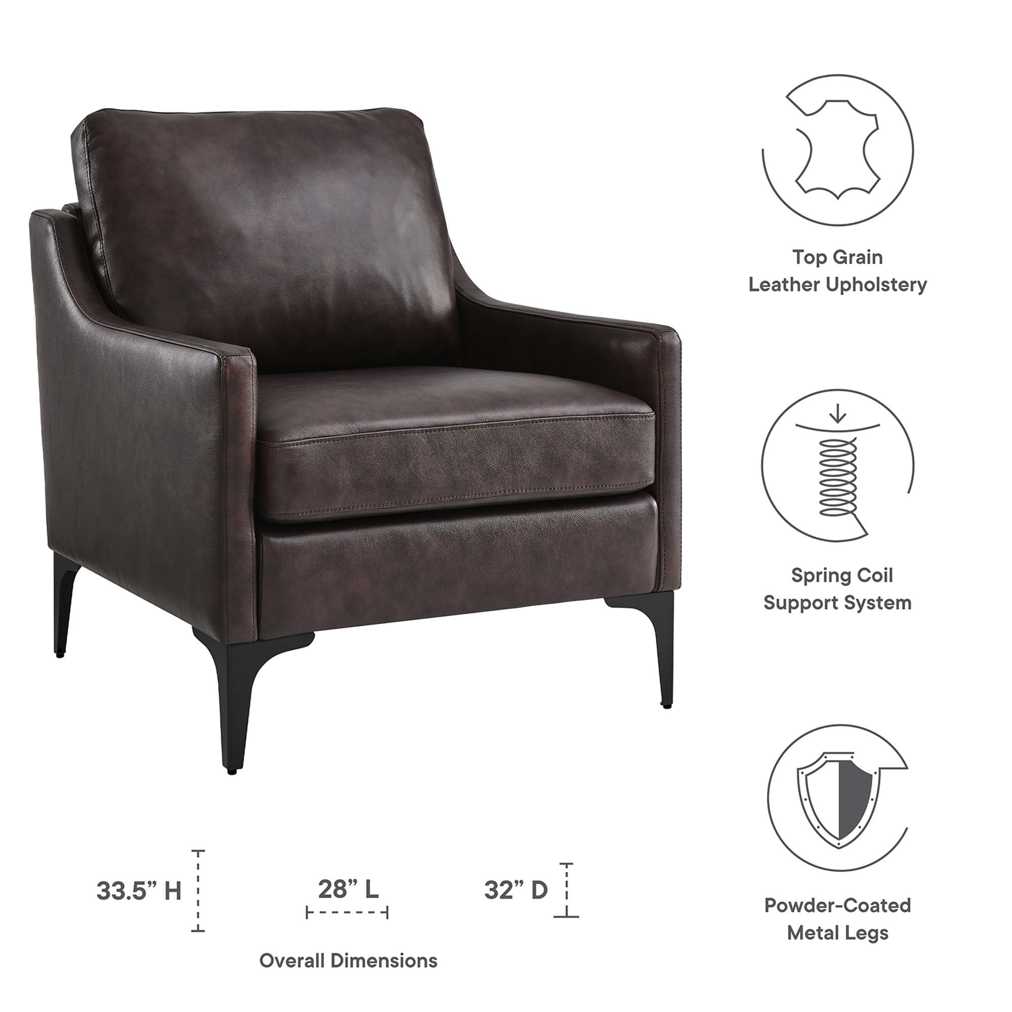 Modway Corland Leather Armchair