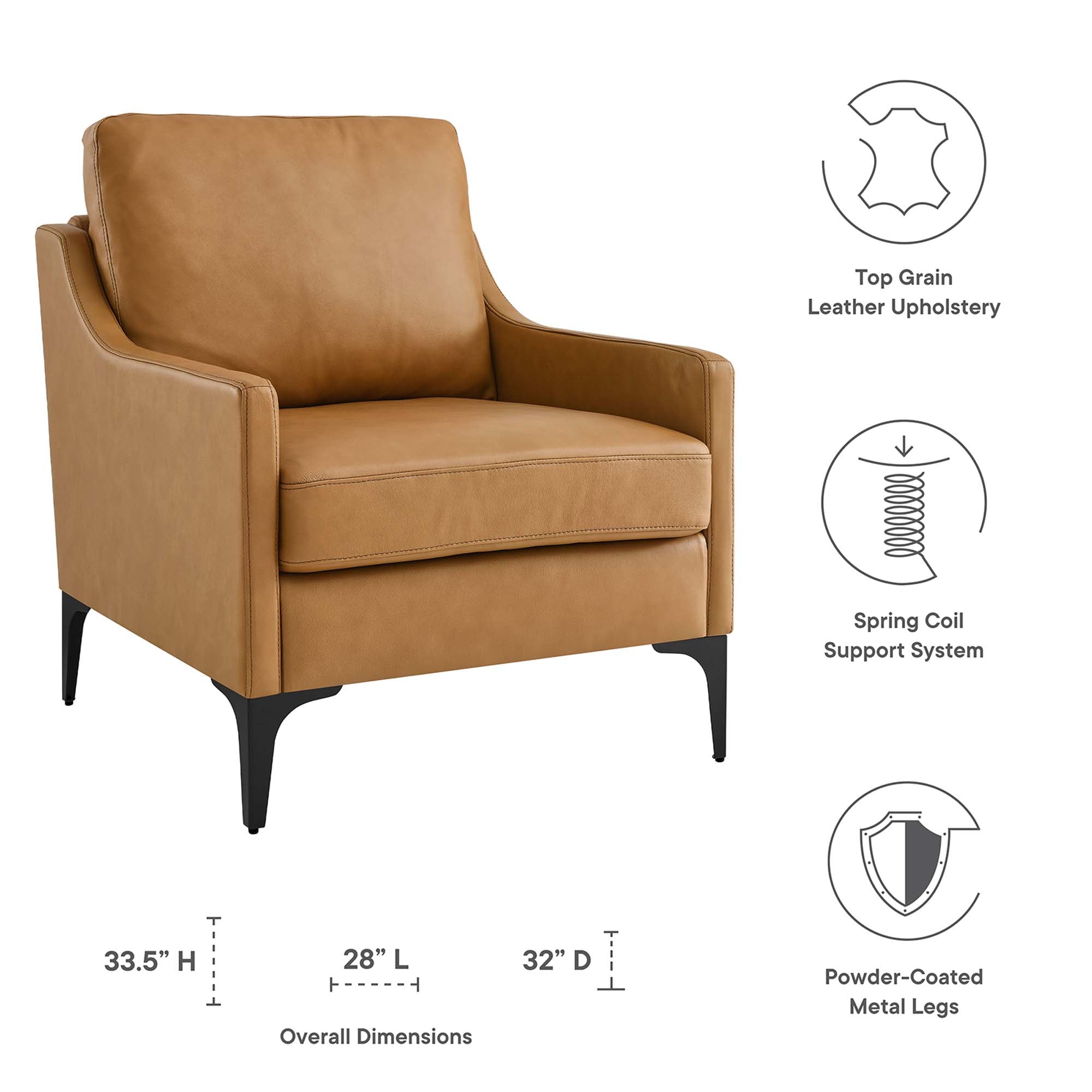 Modway Corland Leather Armchair