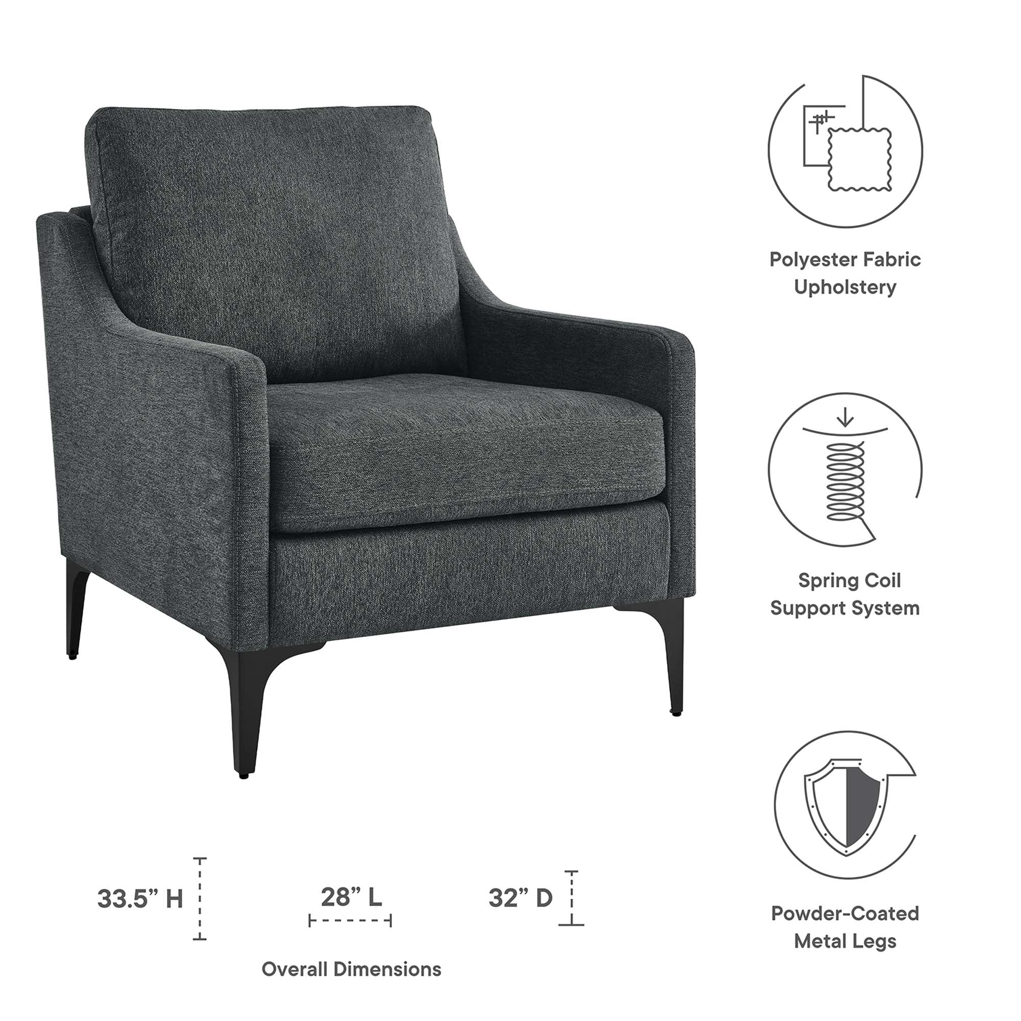 Modway Corland Upholstered Fabric Armchair