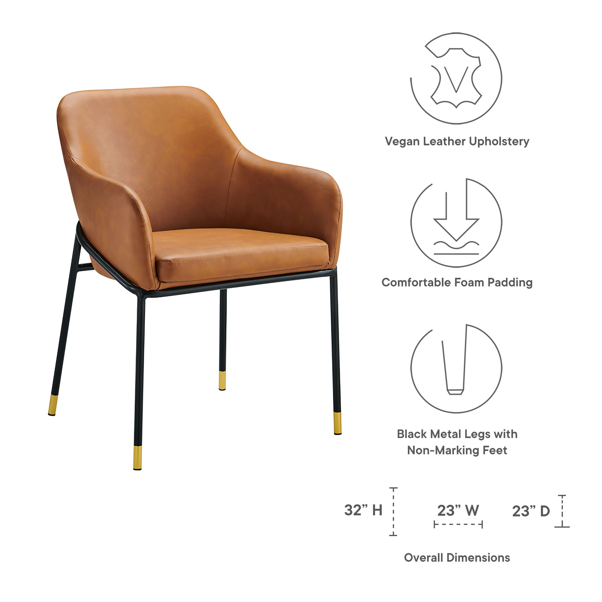 Modway Jovi Vegan Leather Dining Chair Set of 2
