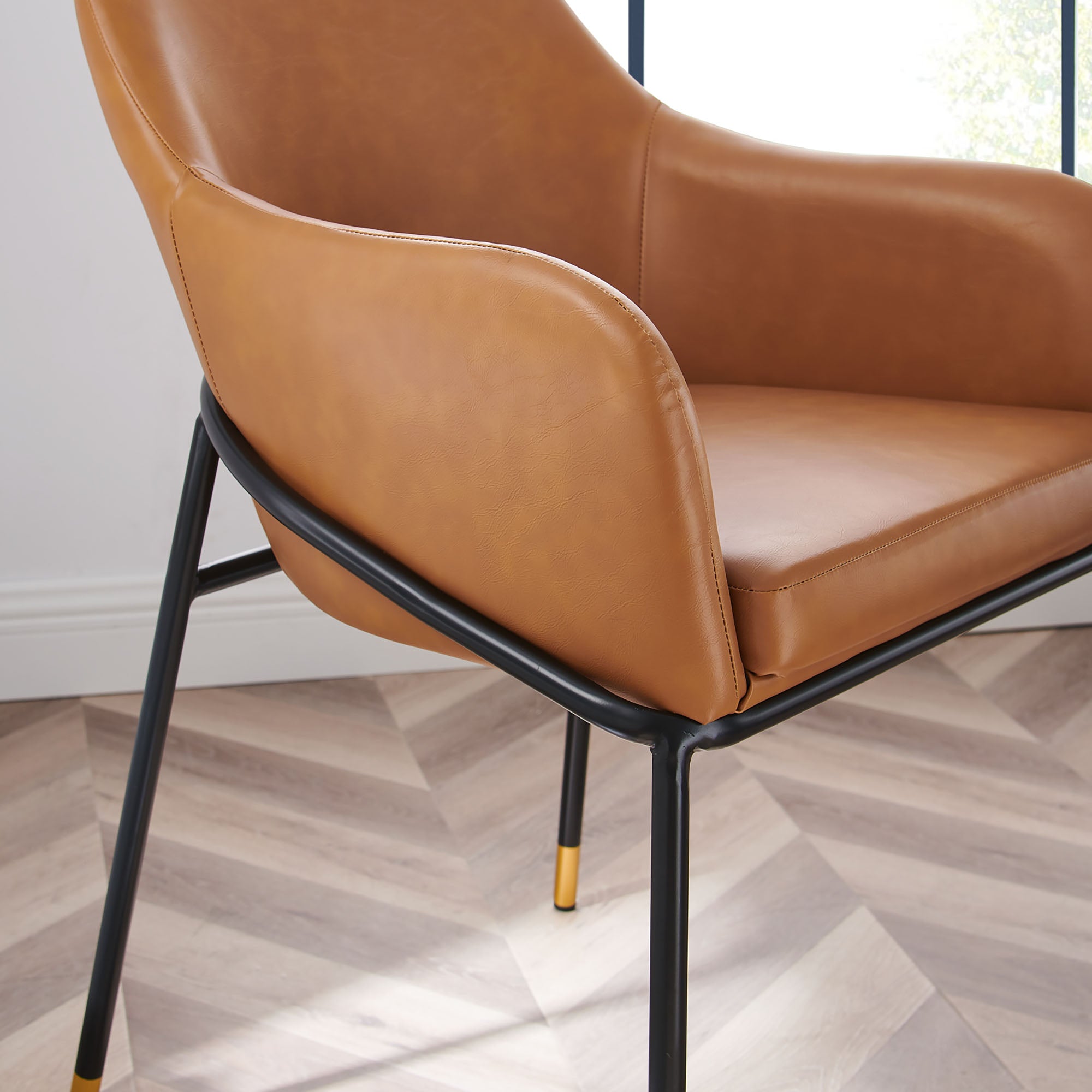 Modway Jovi Vegan Leather Dining Chair Set of 2