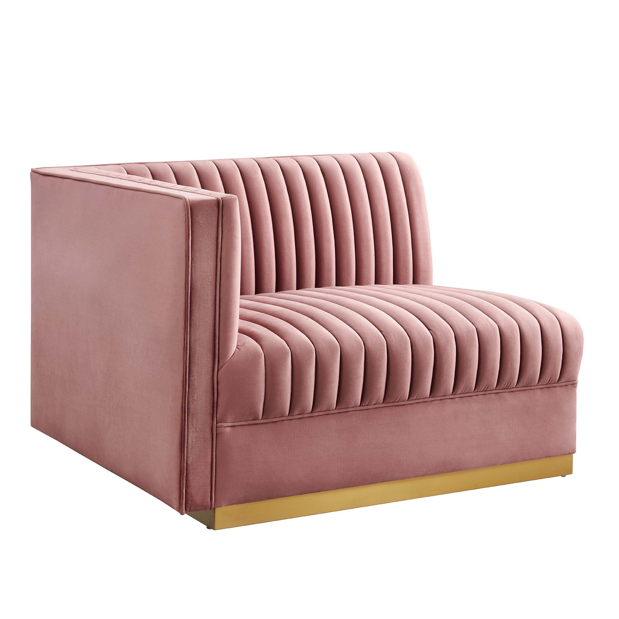 Modway Sanguine Channel Tufted Performance Velvet Modular Sectional Sofa Left-Arm Chair