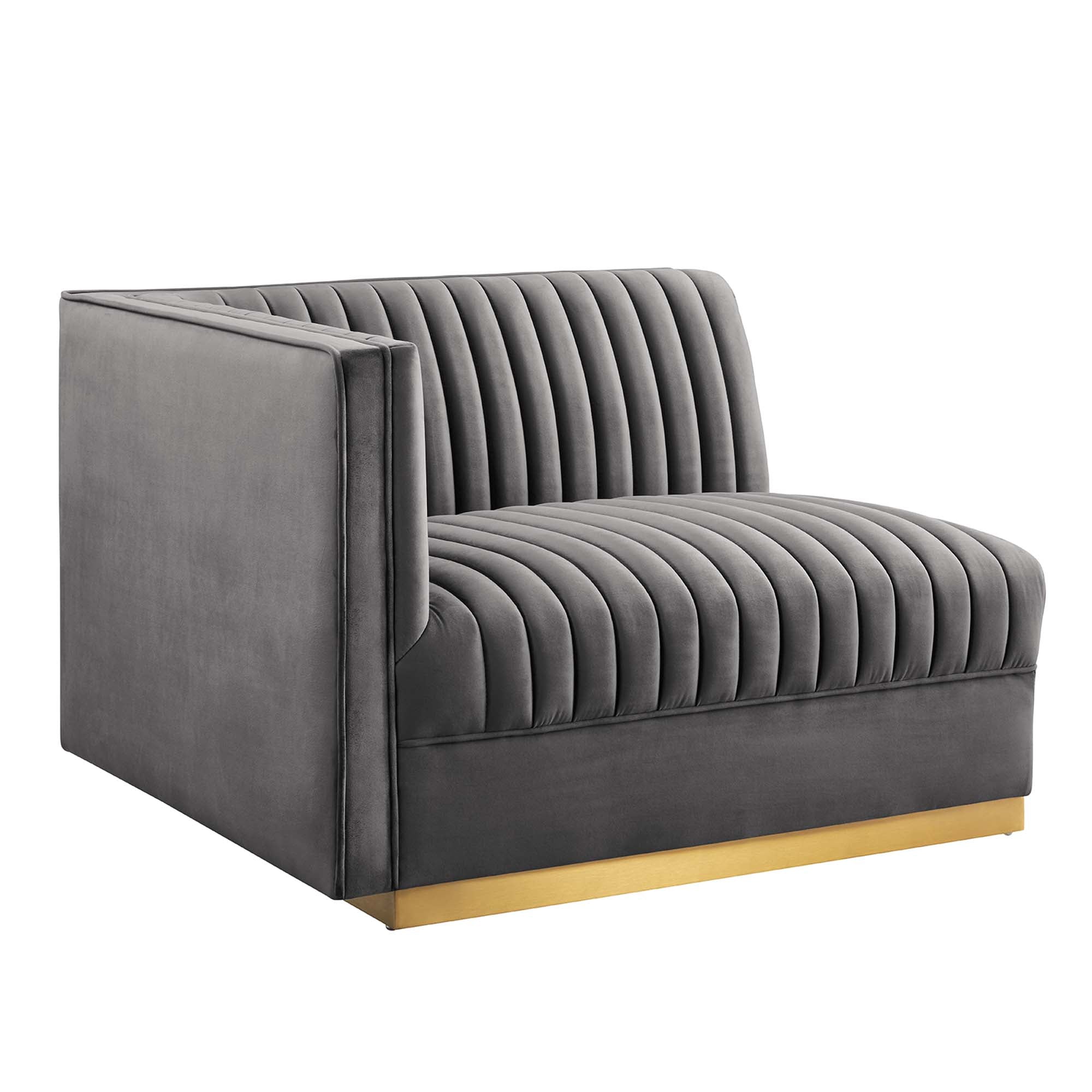Modway Sanguine Channel Tufted Performance Velvet Modular Sectional Sofa Left-Arm Chair
