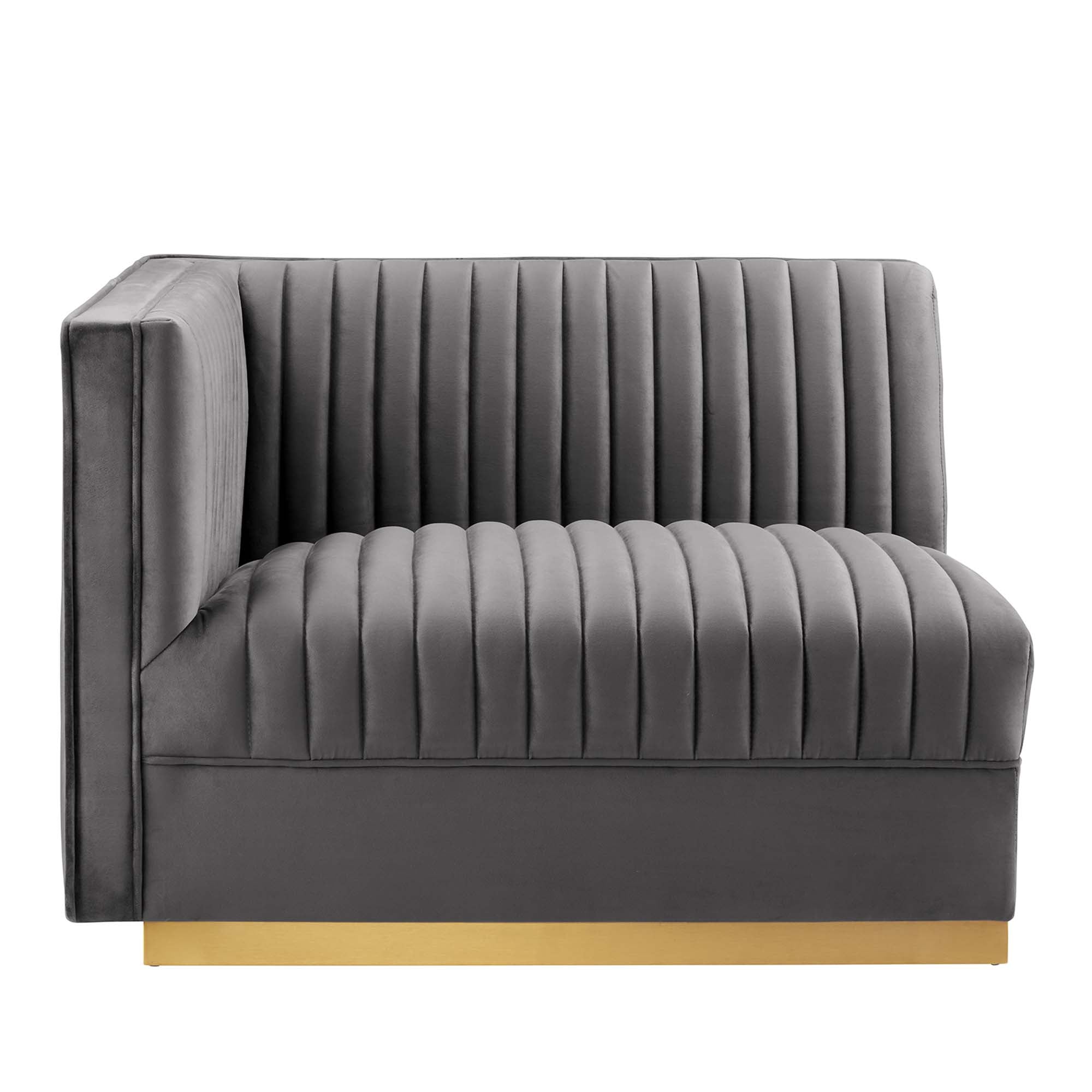 Modway Sanguine Channel Tufted Performance Velvet Modular Sectional Sofa Left-Arm Chair