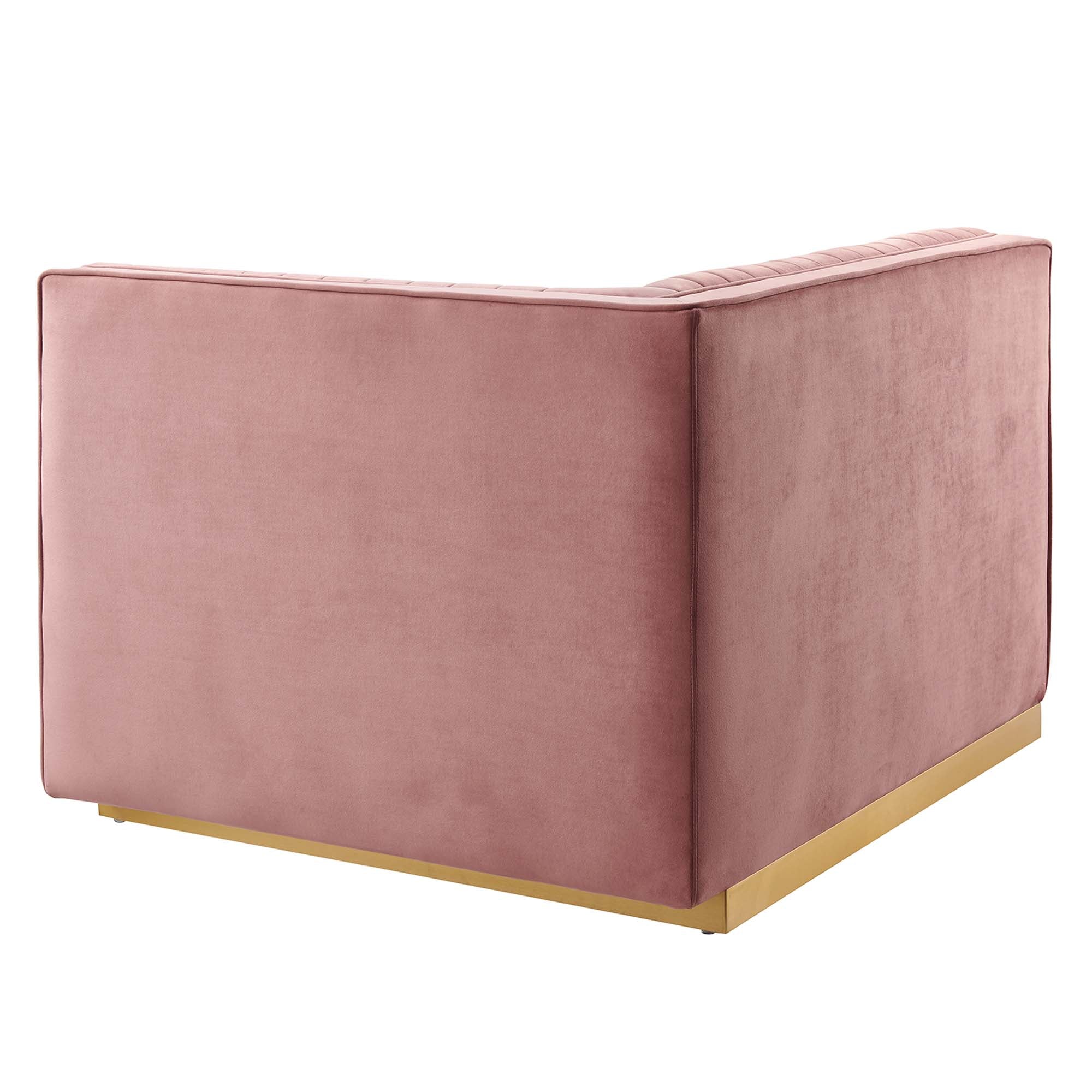 Modway Sanguine Channel Tufted Performance Velvet Modular Sectional Sofa Right-Arm Chair