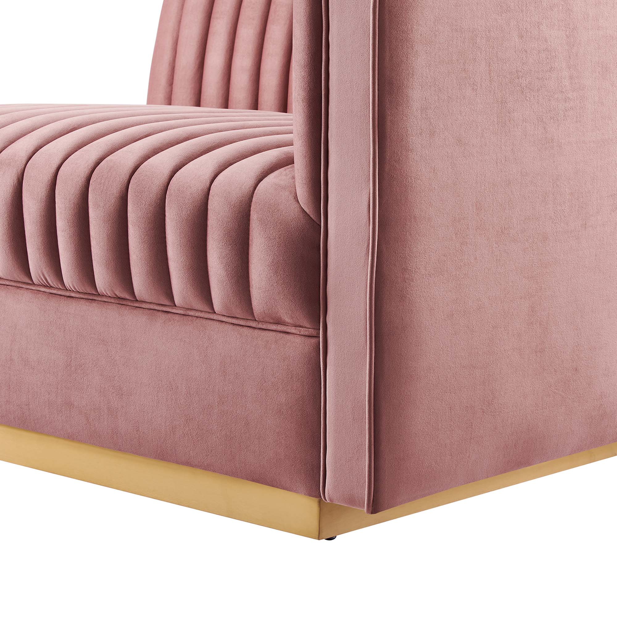 Modway Sanguine Channel Tufted Performance Velvet Modular Sectional Sofa Right-Arm Chair