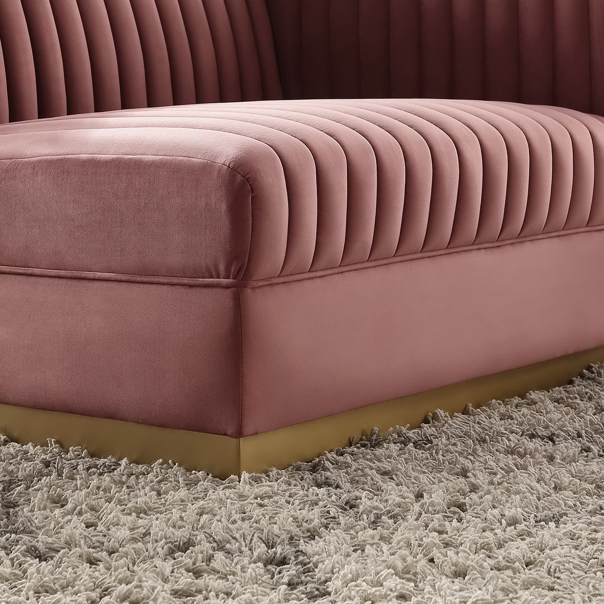 Modway Sanguine Channel Tufted Performance Velvet Modular Sectional Sofa Right-Arm Chair