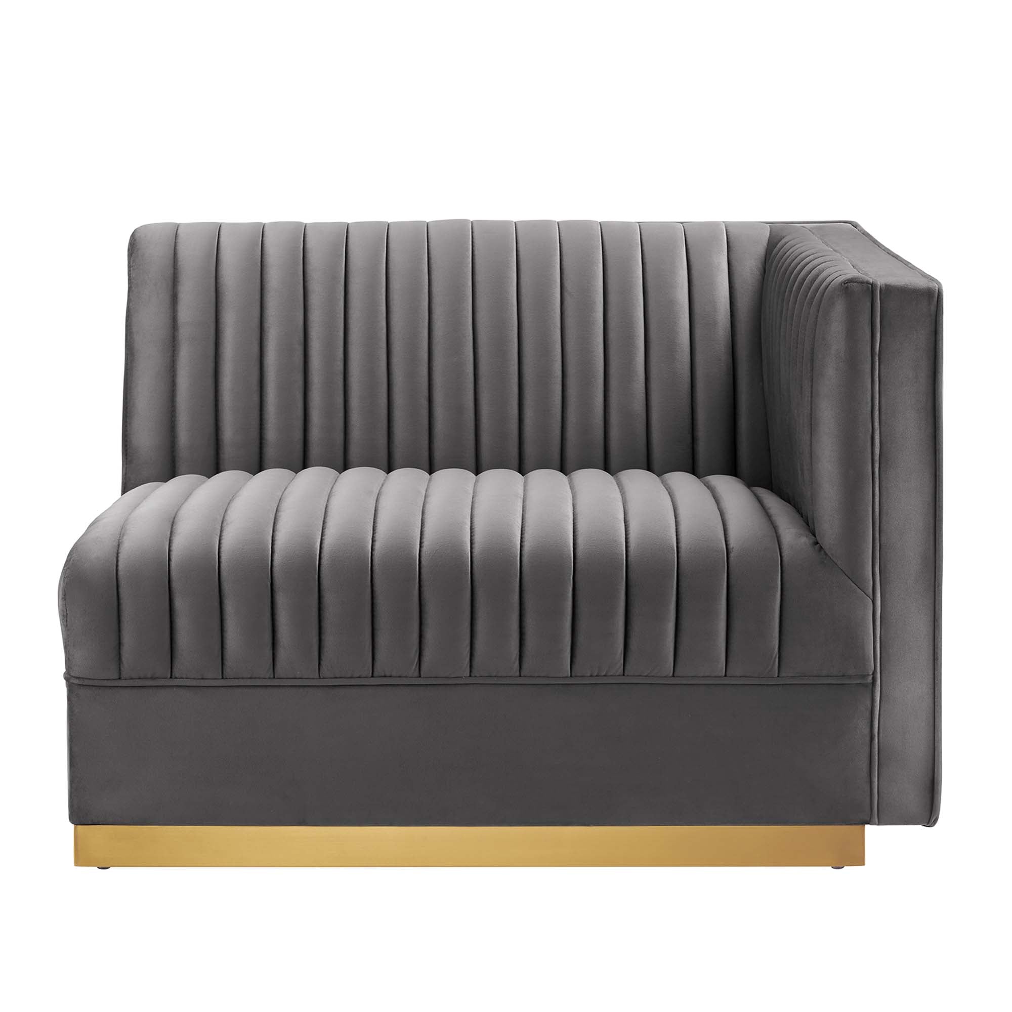 Modway Sanguine Channel Tufted Performance Velvet Modular Sectional Sofa Right-Arm Chair