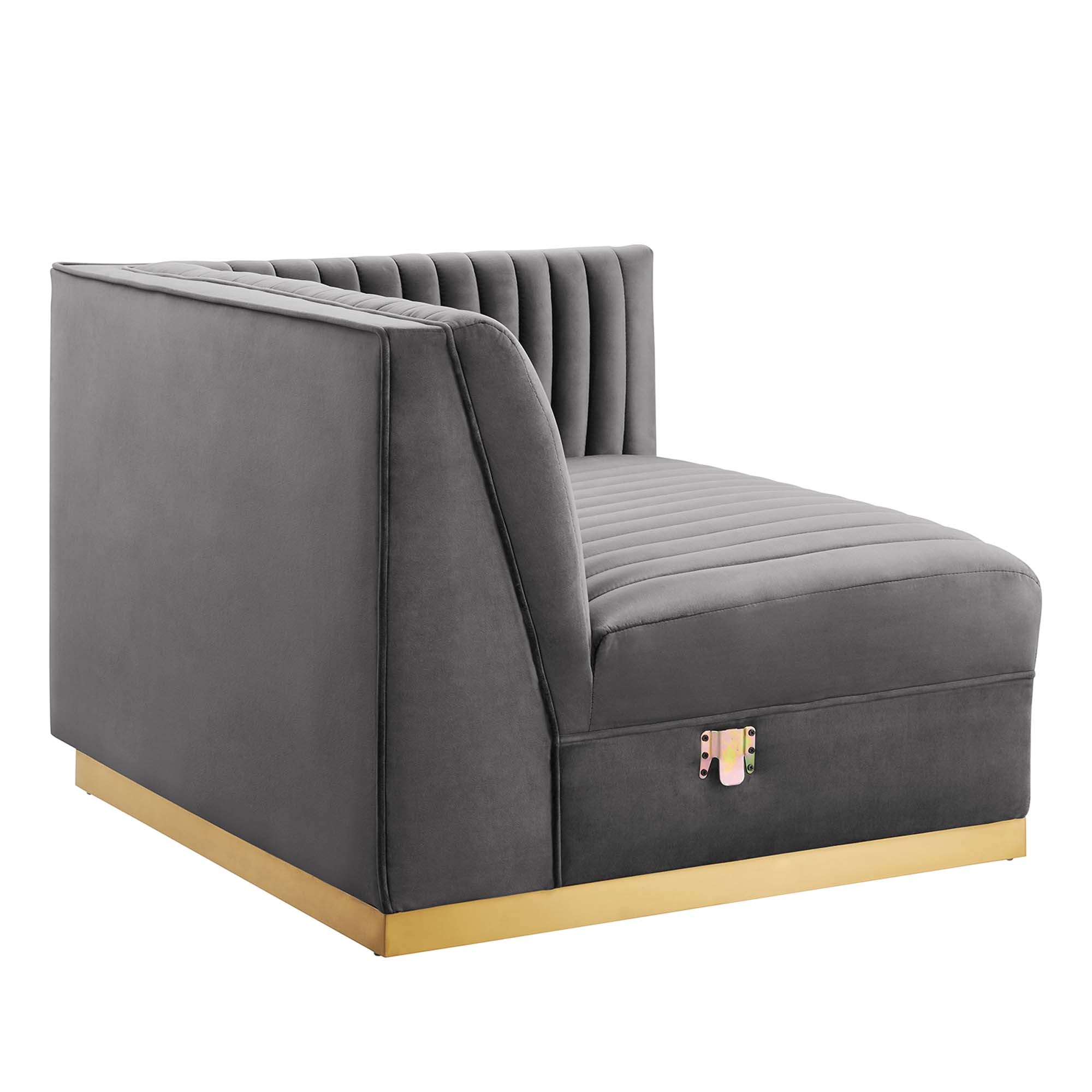 Modway Sanguine Channel Tufted Performance Velvet Modular Sectional Sofa Right-Arm Chair