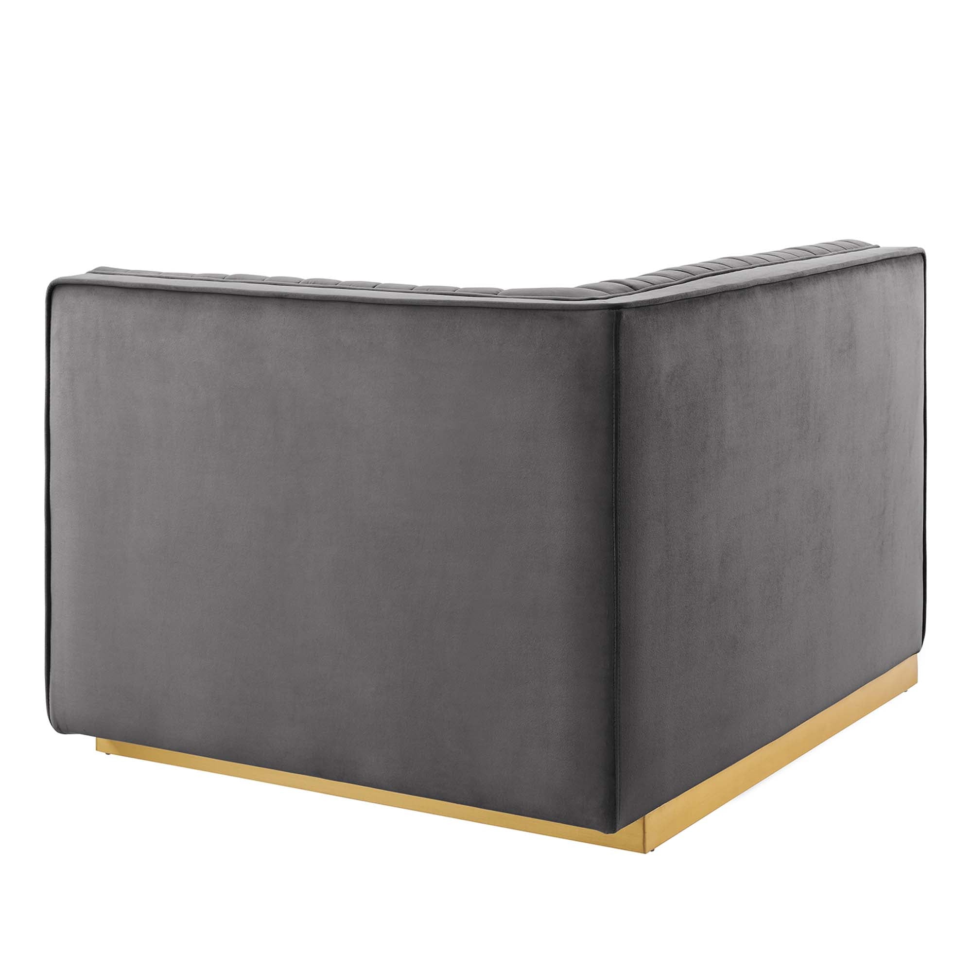 Modway Sanguine Channel Tufted Performance Velvet Modular Sectional Sofa Right-Arm Chair