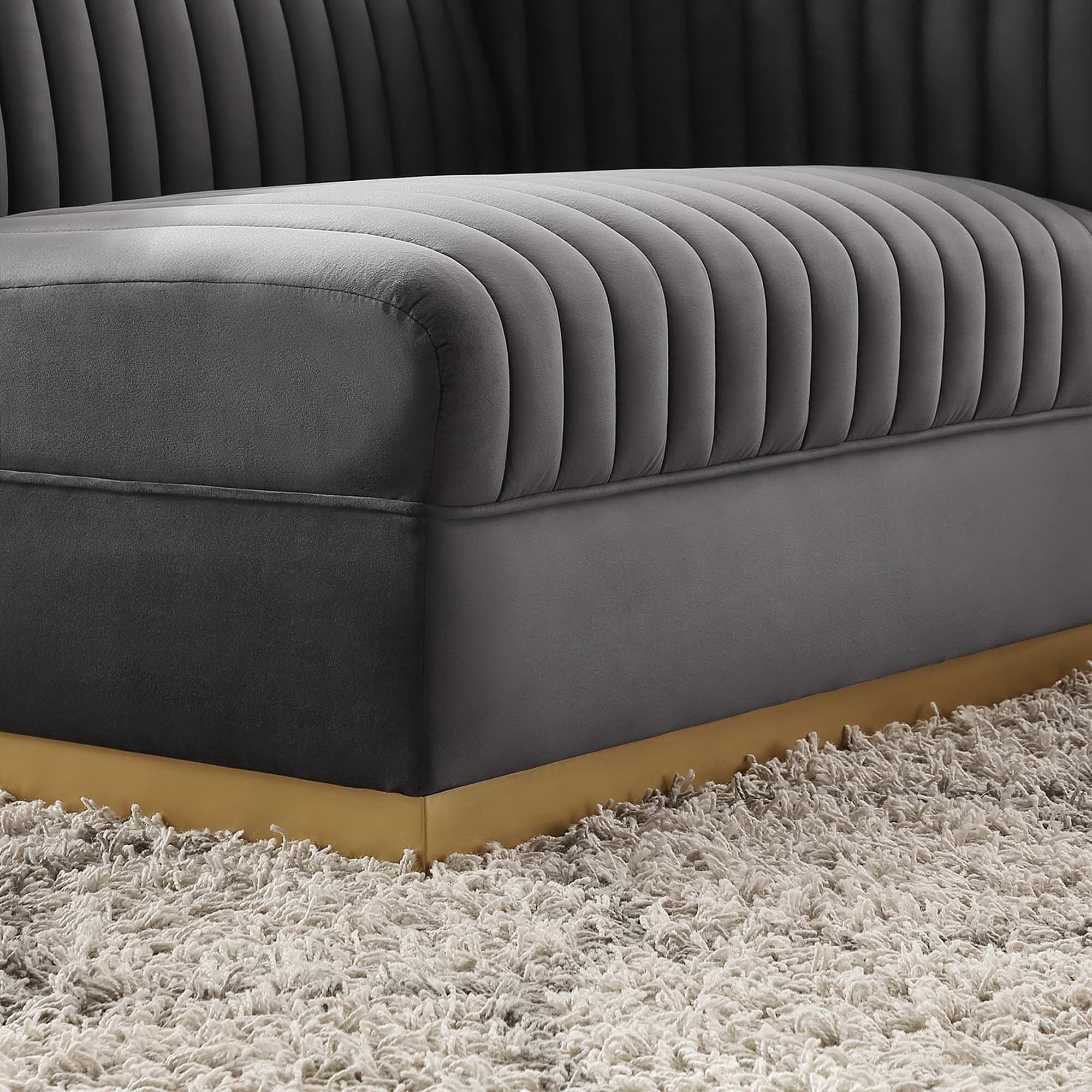 Modway Sanguine Channel Tufted Performance Velvet Modular Sectional Sofa Right-Arm Chair