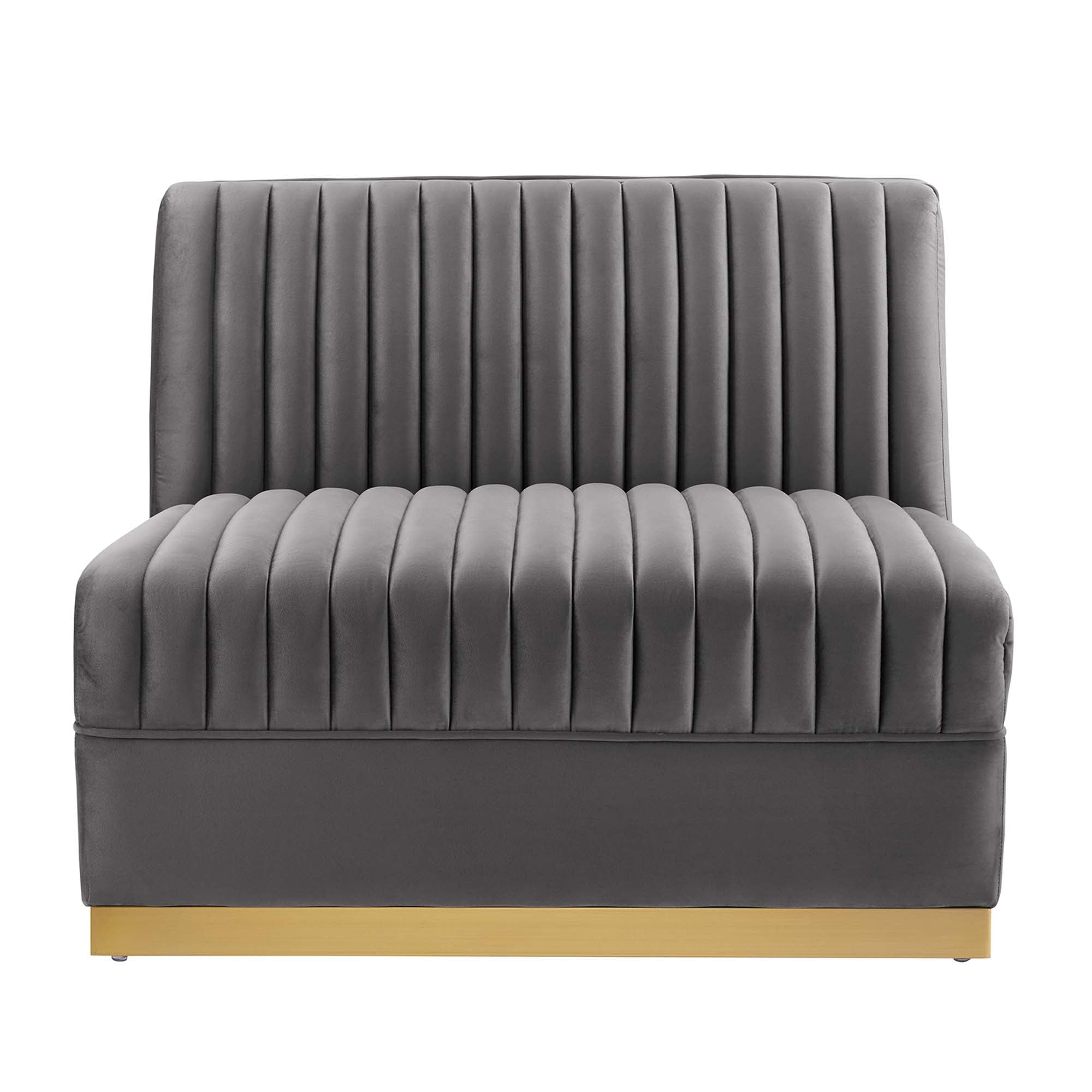 Modway Sanguine Channel Tufted Performance Velvet Modular Sectional Sofa Armless Chair