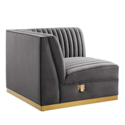 Modway Sanguine Channel Tufted Performance Velvet Modular Sectional Sofa Right Corner Chair