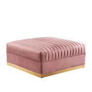 Modway Sanguine Channel Tufted Performance Velvet Modular Sectional Sofa Ottoman