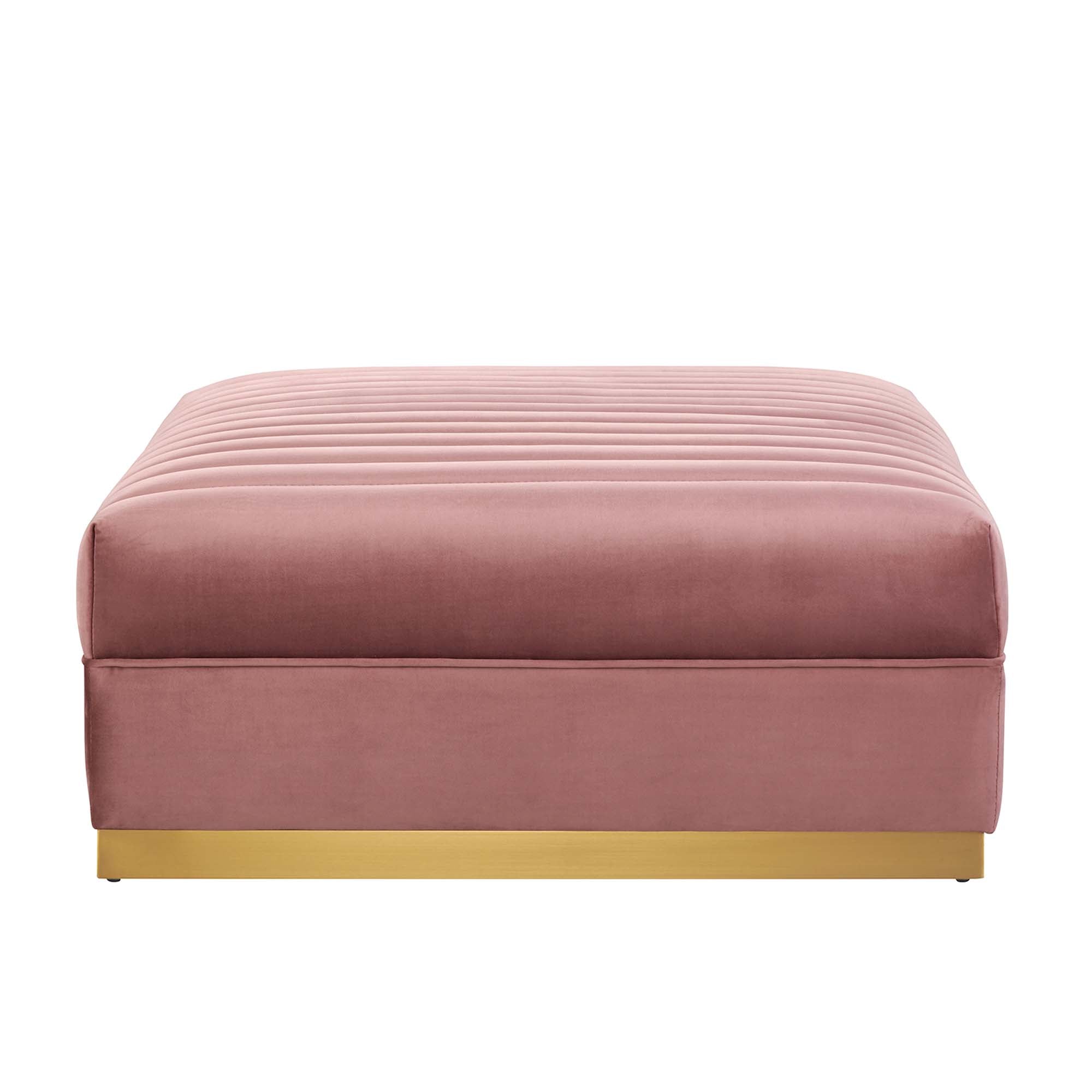 Modway Sanguine Channel Tufted Performance Velvet Modular Sectional Sofa Ottoman