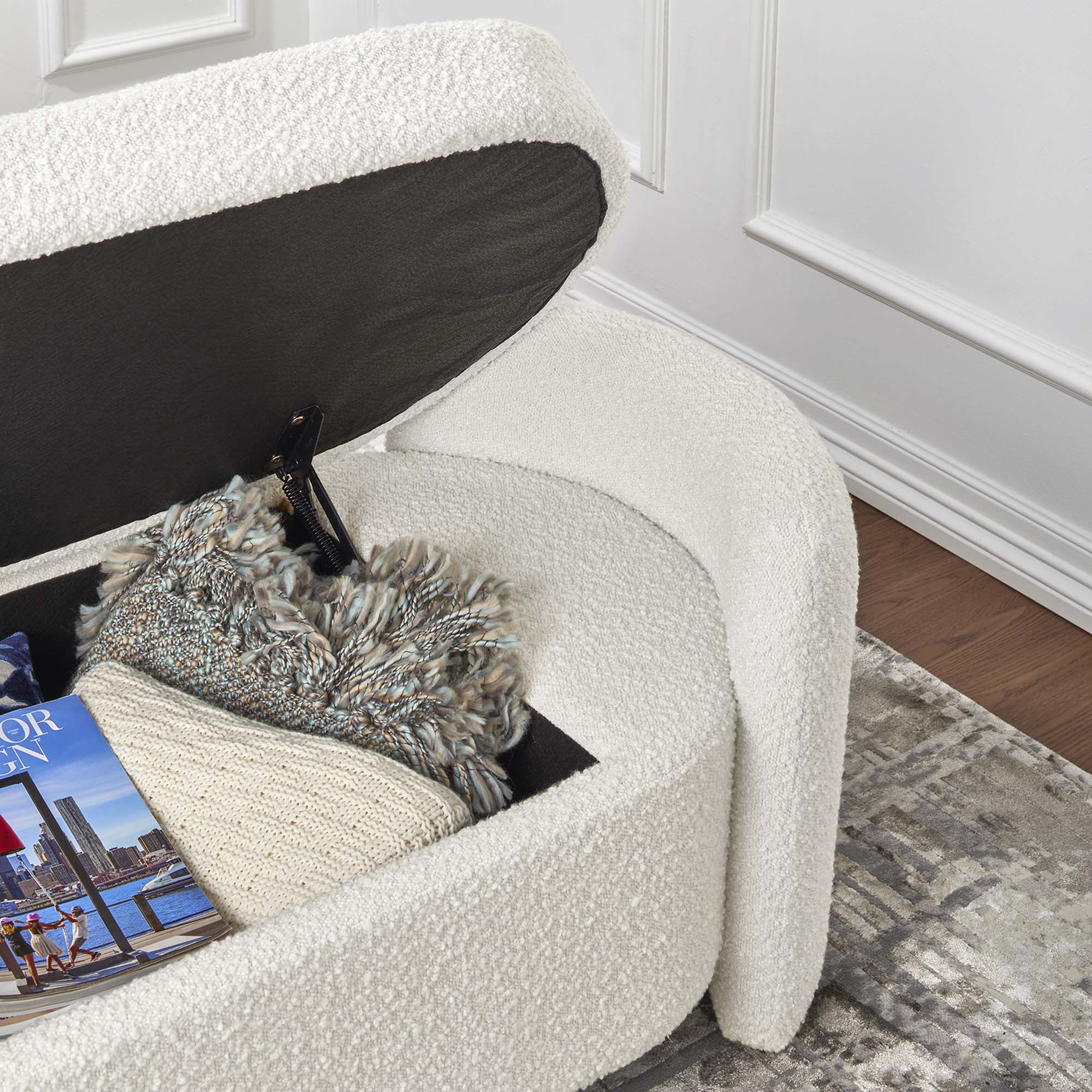 Modway Nebula Boucle Upholstered Bench