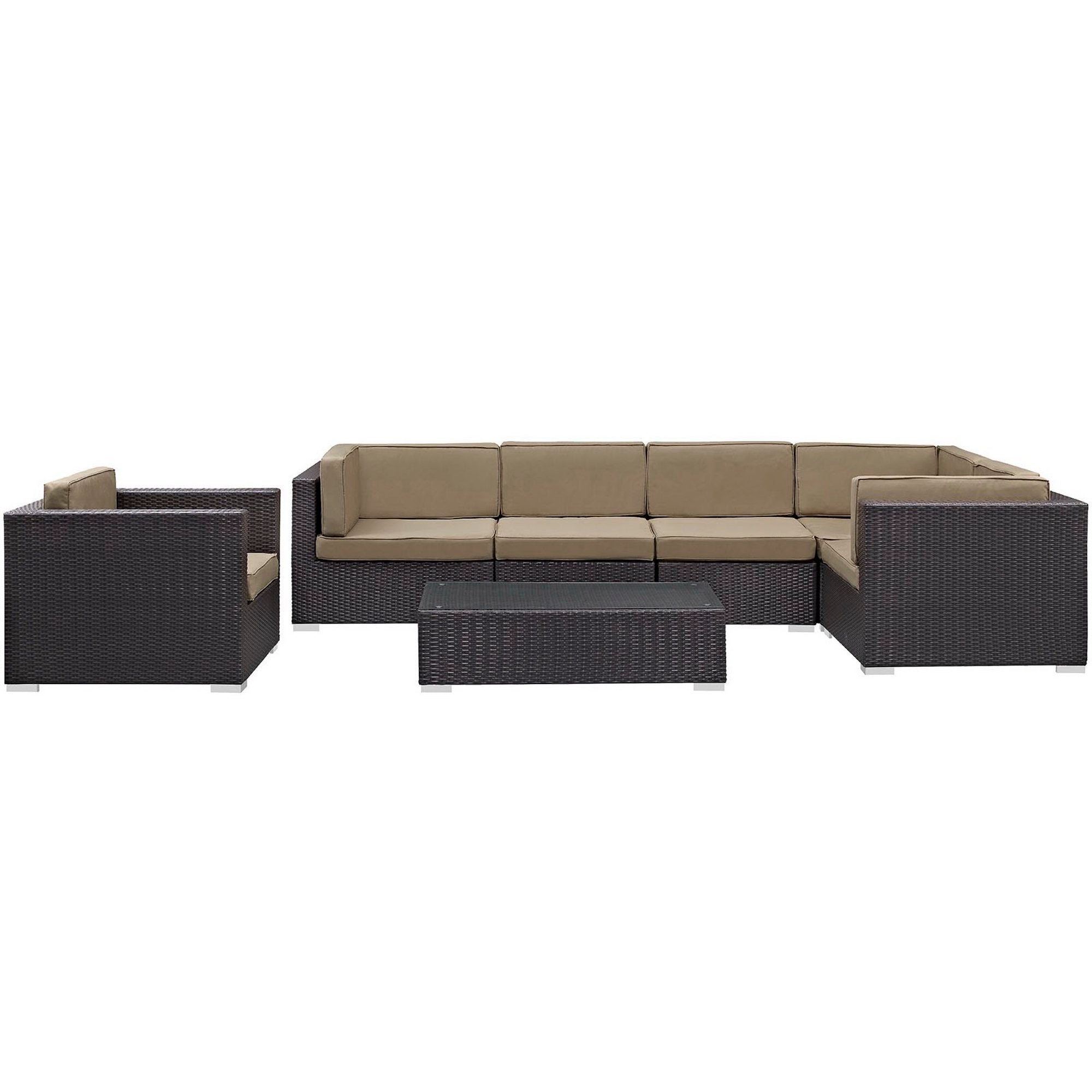 Modway Corona 7 Piece Outdoor Patio Sectional Set