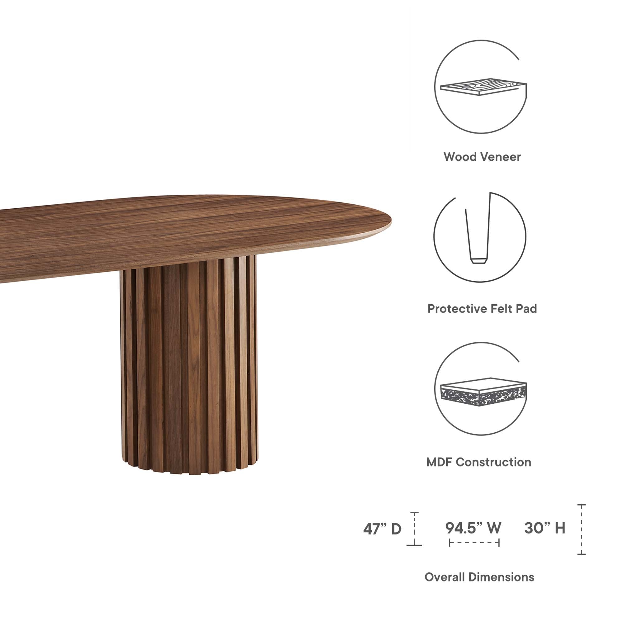 Modway Senja 95" Oval Dining Table