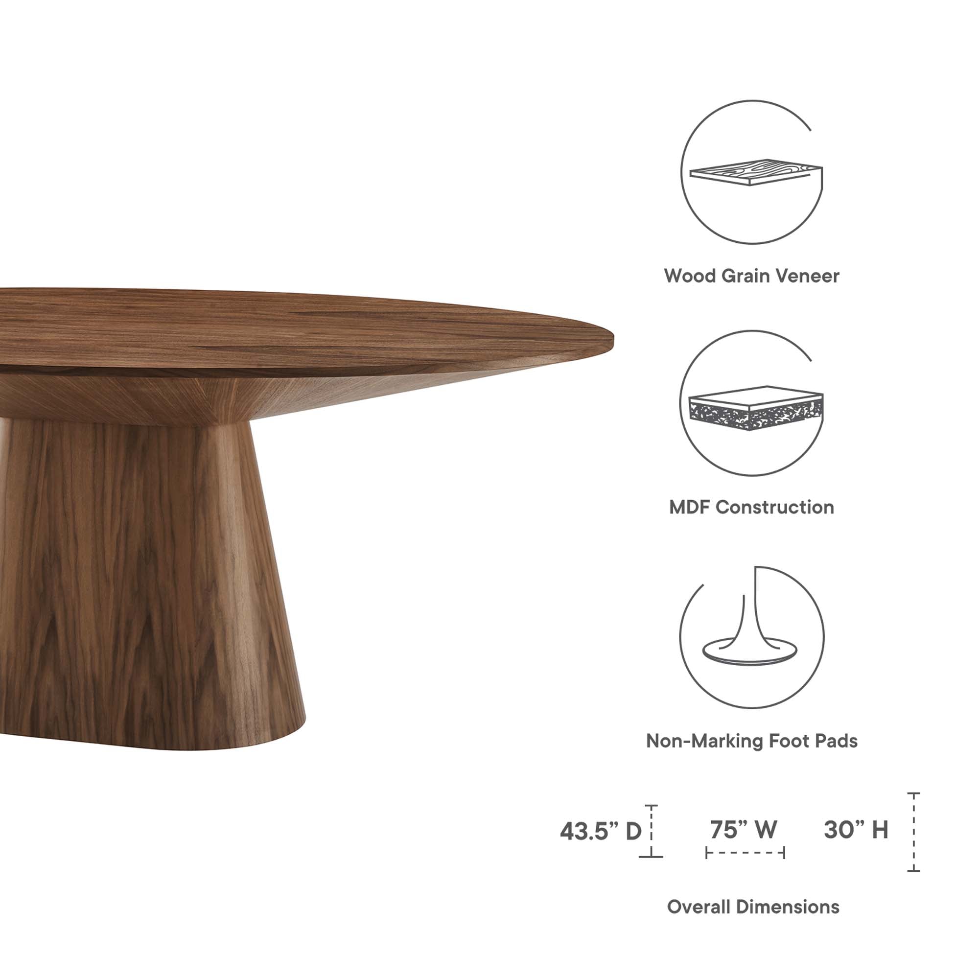 Modway Provision 75" Oval Dining Table