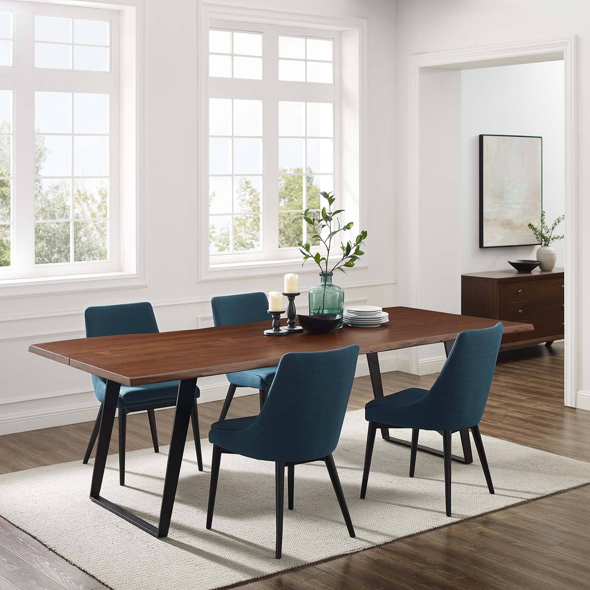 Modway Viggo 96" Live Edge Acacia Wood Acacia Wood Dining Table