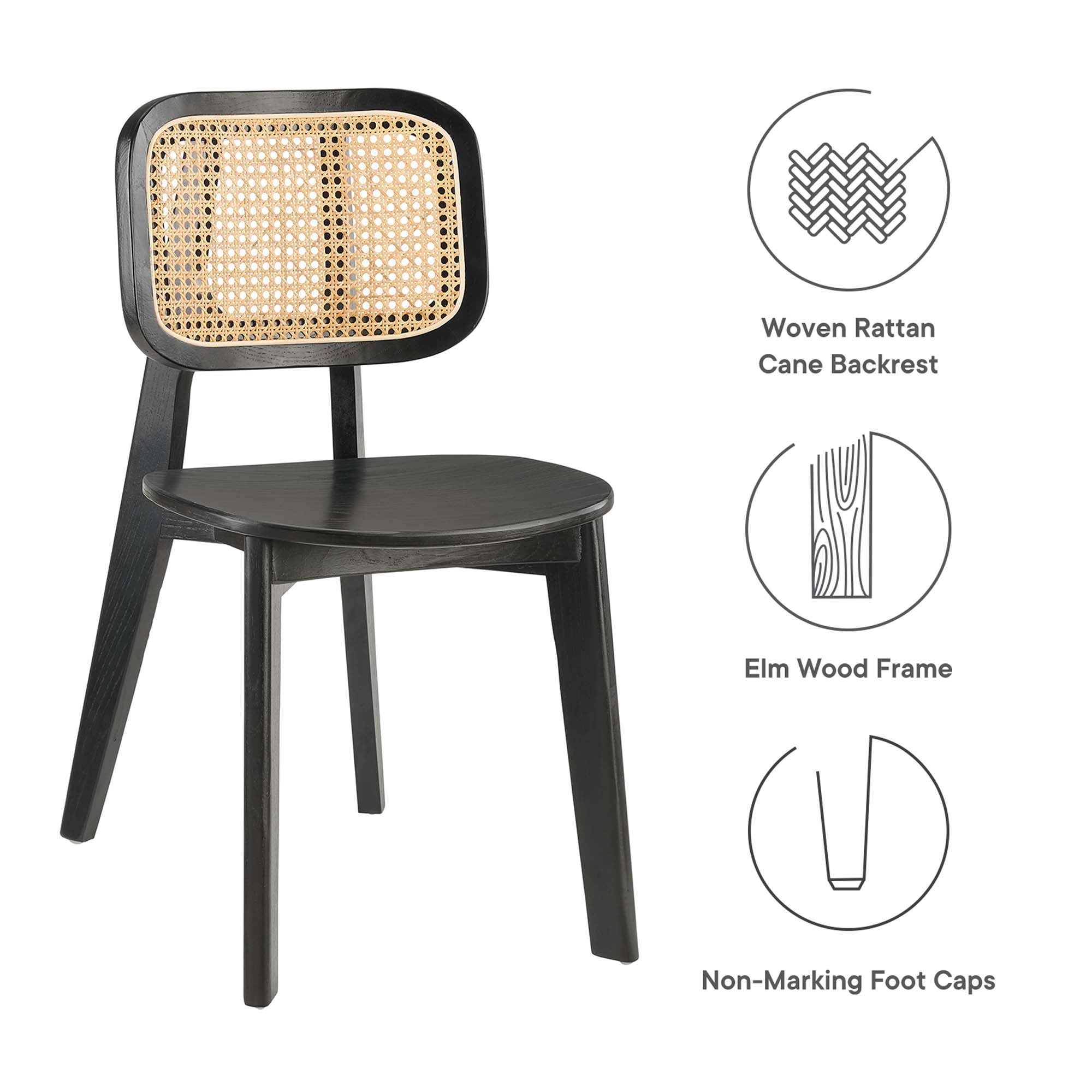 Modway Habitat Wood Dining Side Chair Set of 2