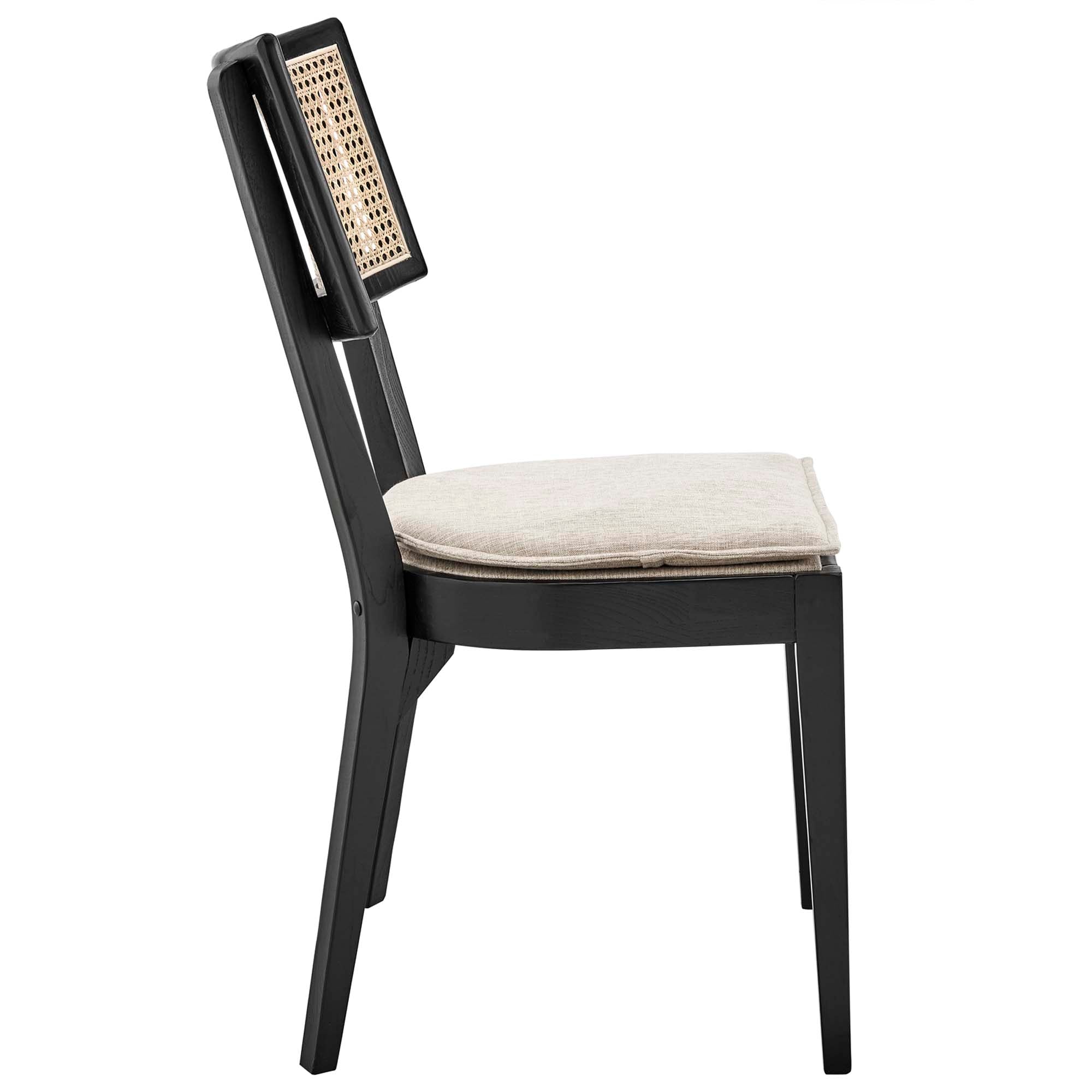 Modway Caledonia Fabric Upholstered Wood Dining Chair Set of 2