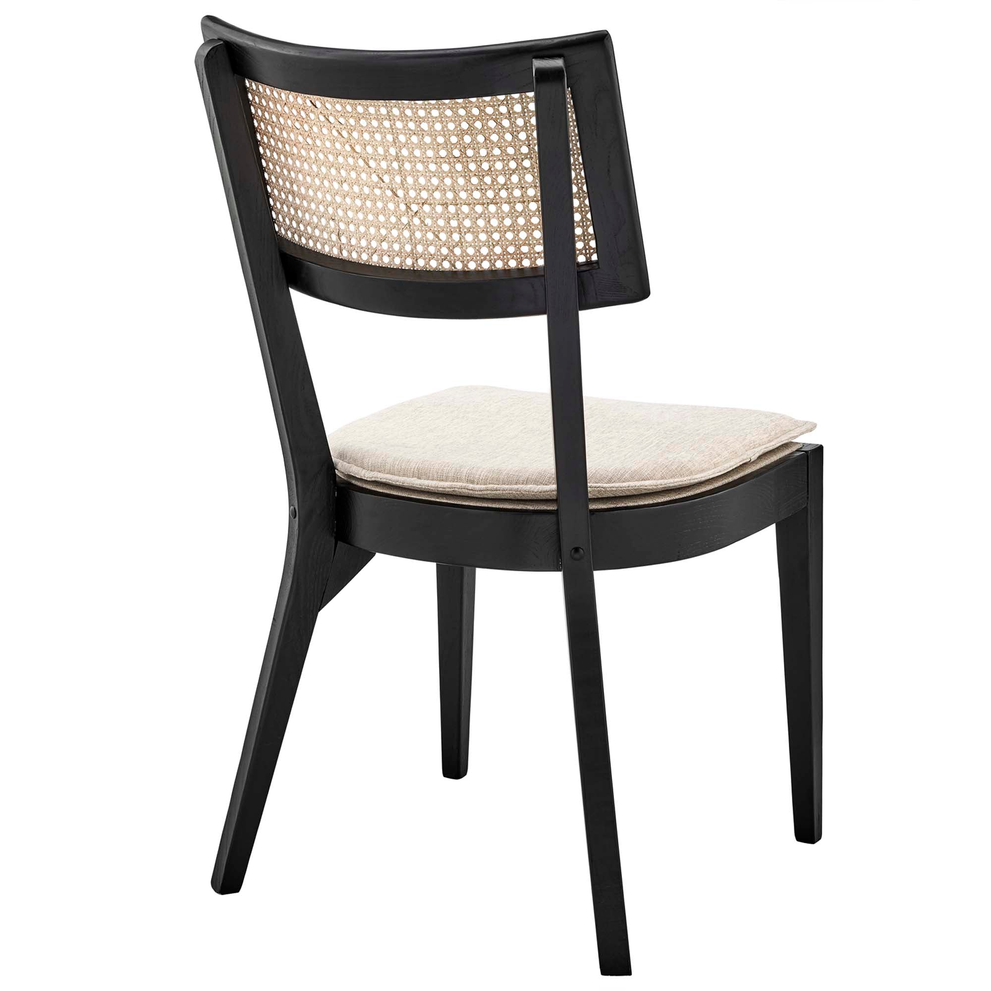 Modway Caledonia Fabric Upholstered Wood Dining Chair Set of 2