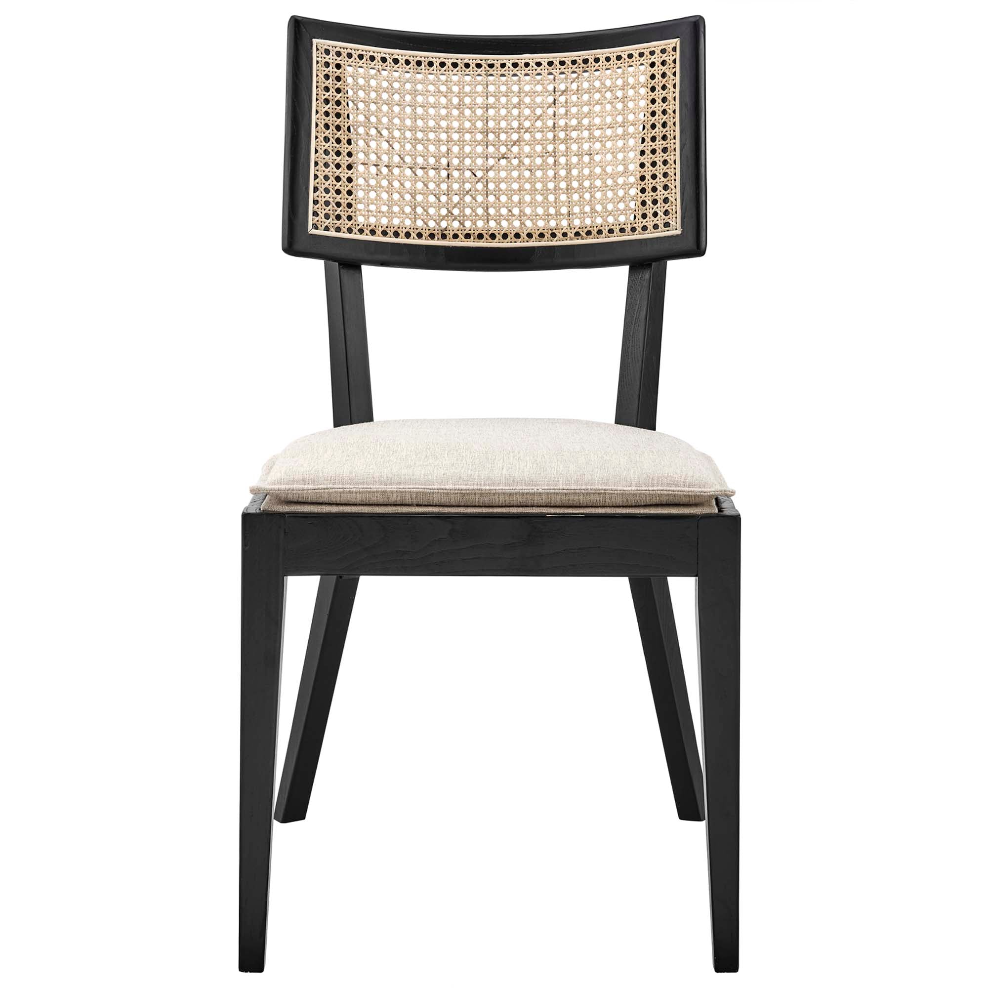 Modway Caledonia Fabric Upholstered Wood Dining Chair Set of 2