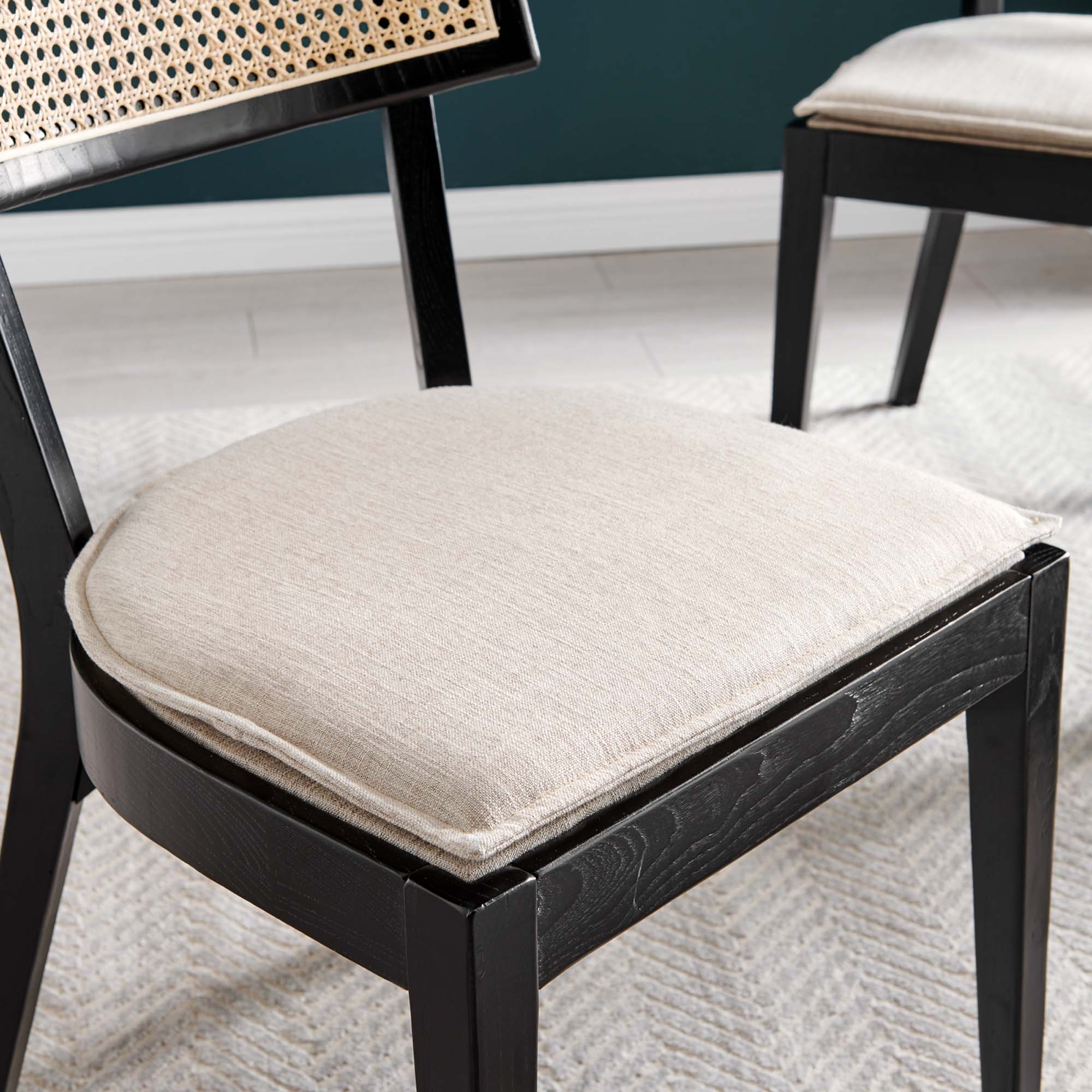 Modway Caledonia Fabric Upholstered Wood Dining Chair Set of 2