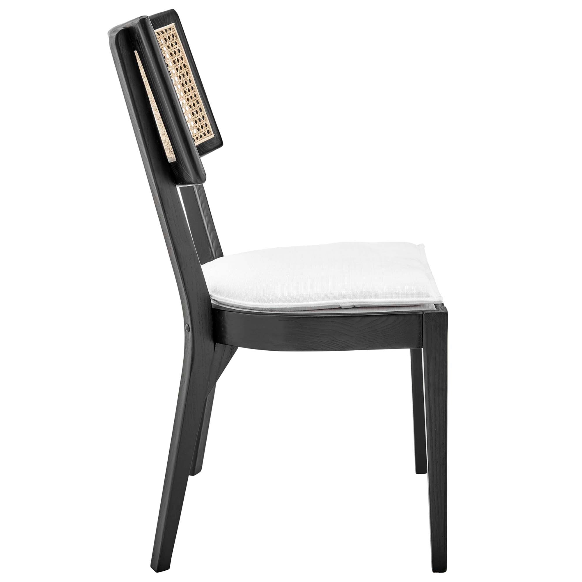 Modway Caledonia Fabric Upholstered Wood Dining Chair Set of 2