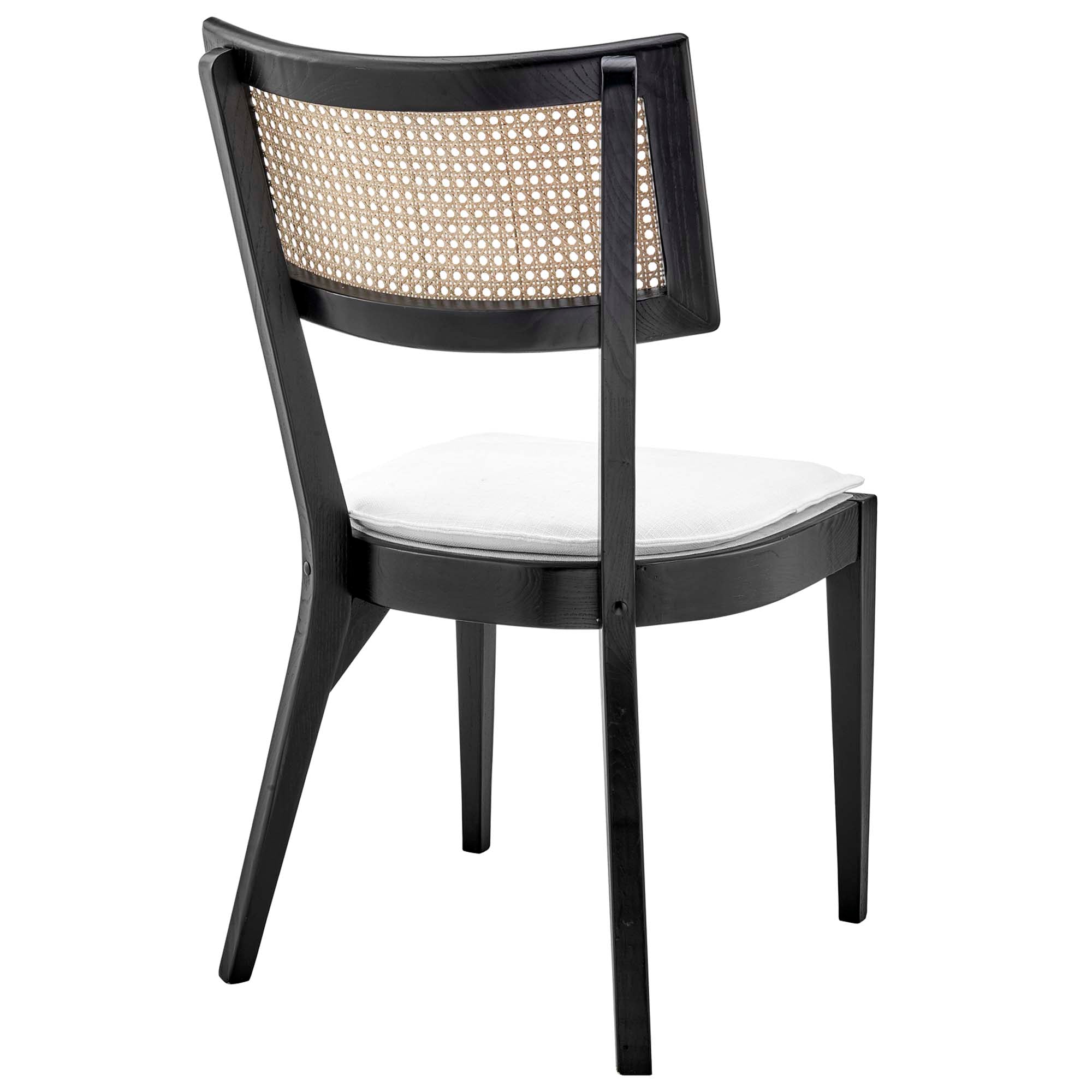Modway Caledonia Fabric Upholstered Wood Dining Chair Set of 2