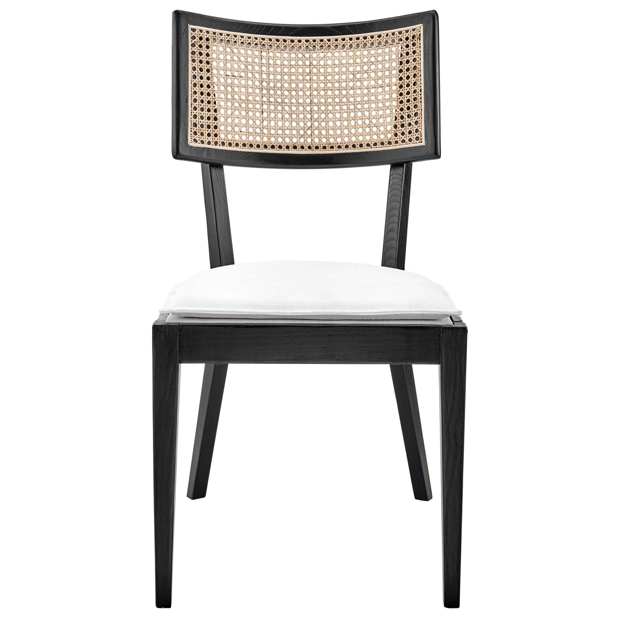 Modway Caledonia Fabric Upholstered Wood Dining Chair Set of 2