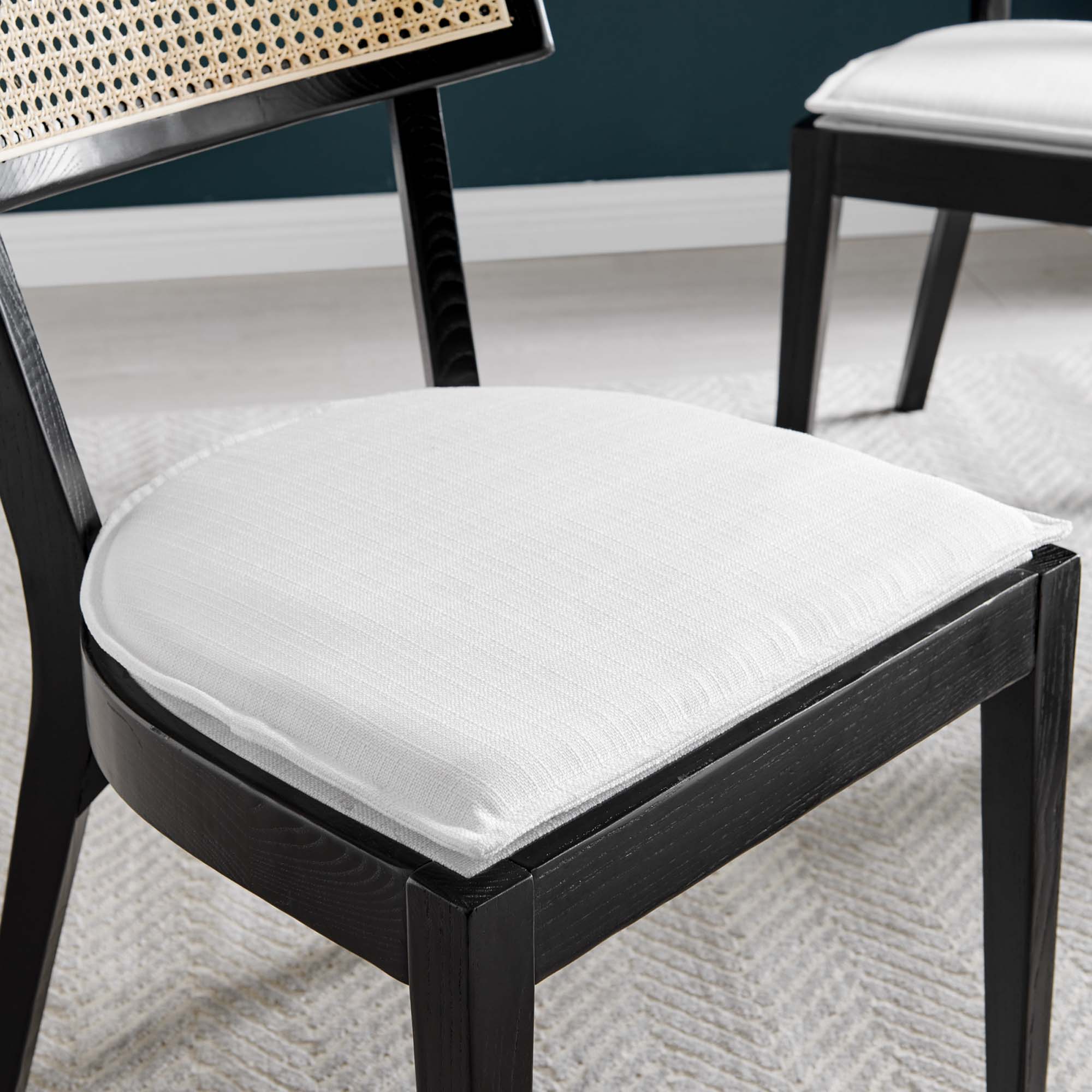 Modway Caledonia Fabric Upholstered Wood Dining Chair Set of 2