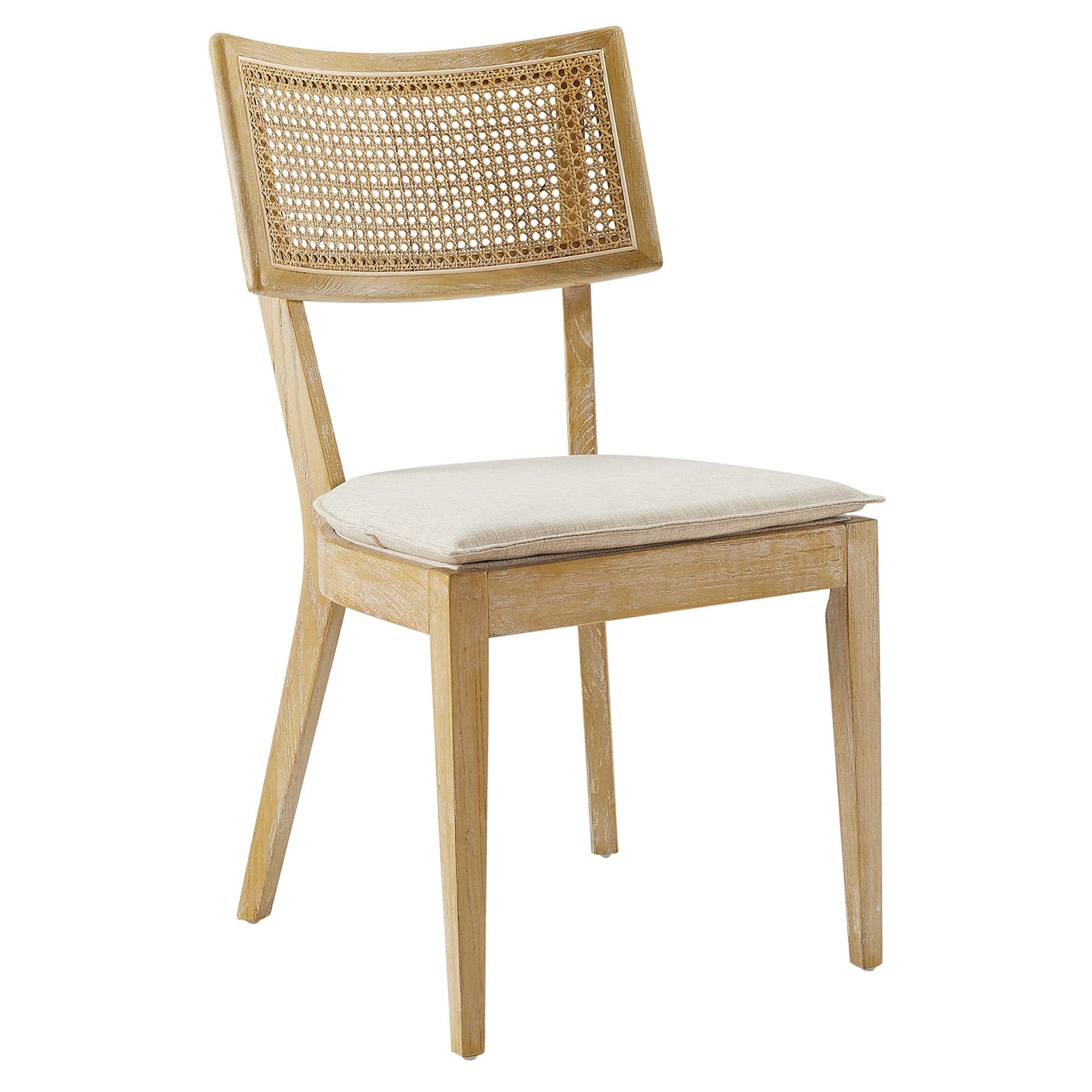 Modway Caledonia Fabric Upholstered Wood Dining Chair Set of 2