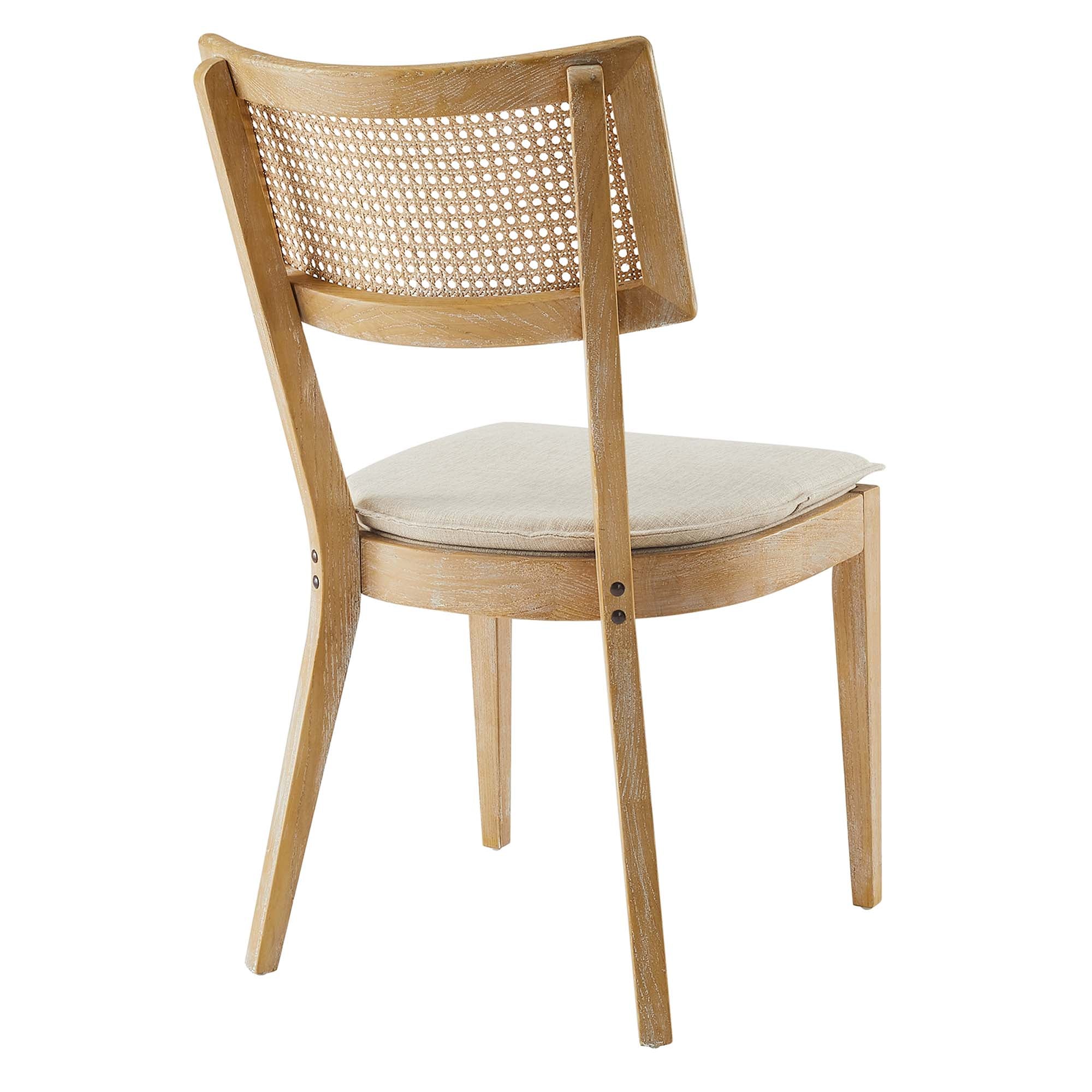 Modway Caledonia Fabric Upholstered Wood Dining Chair Set of 2
