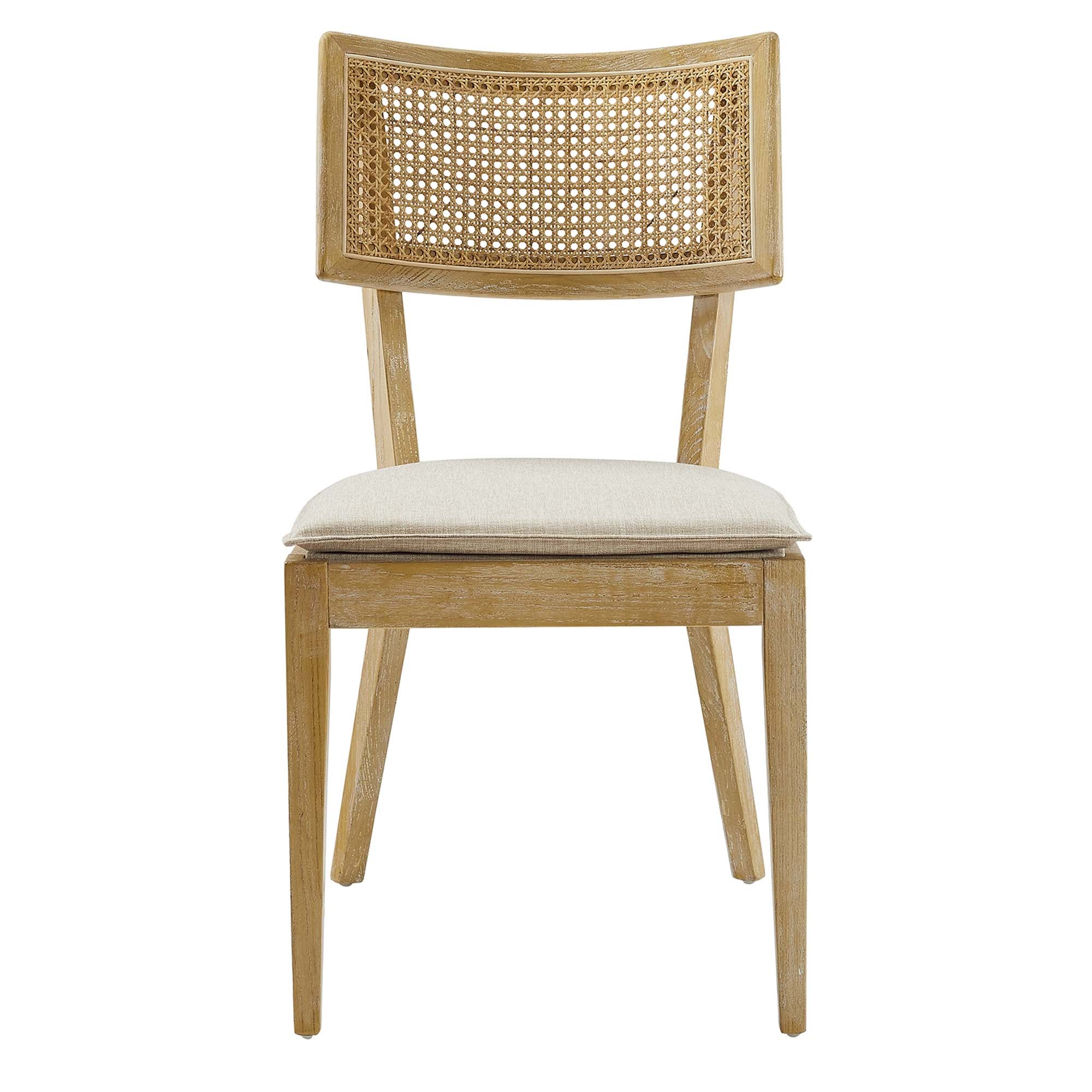 Modway Caledonia Fabric Upholstered Wood Dining Chair Set of 2