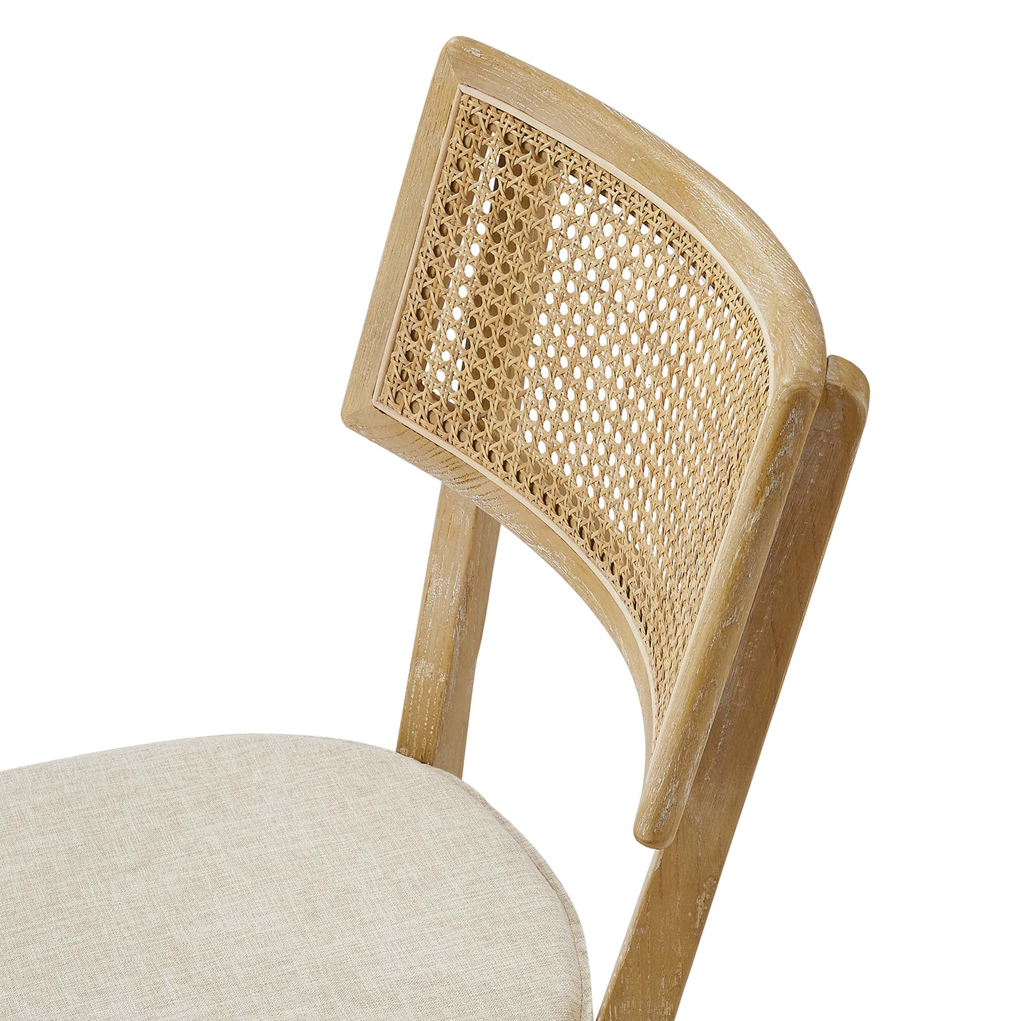 Modway Caledonia Fabric Upholstered Wood Dining Chair Set of 2