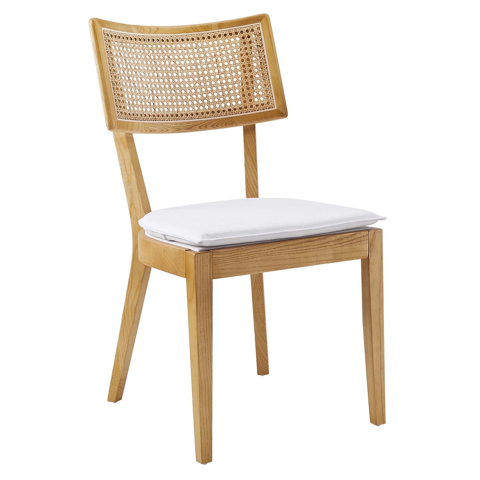 Modway Caledonia Fabric Upholstered Wood Dining Chair Set of 2