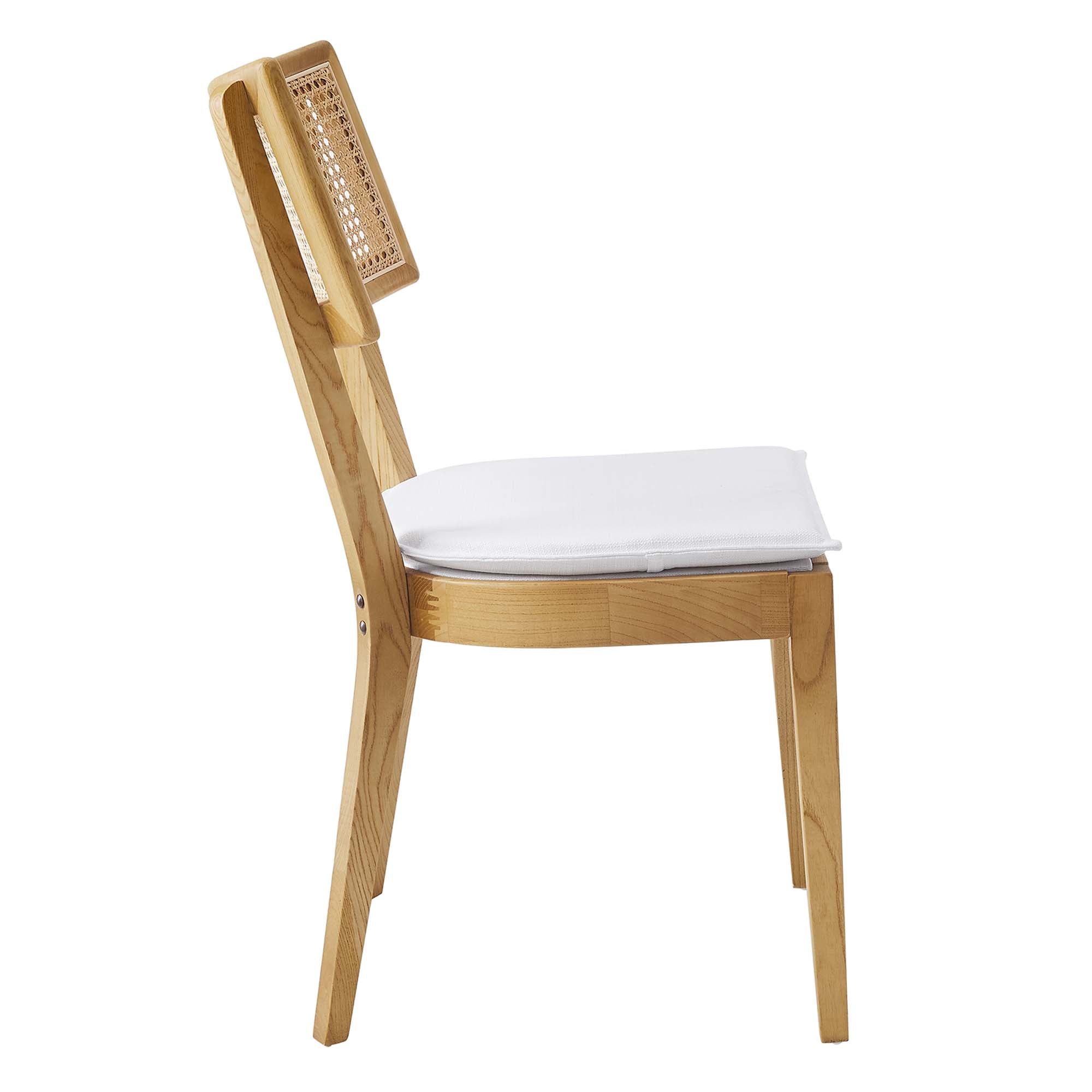 Modway Caledonia Fabric Upholstered Wood Dining Chair Set of 2