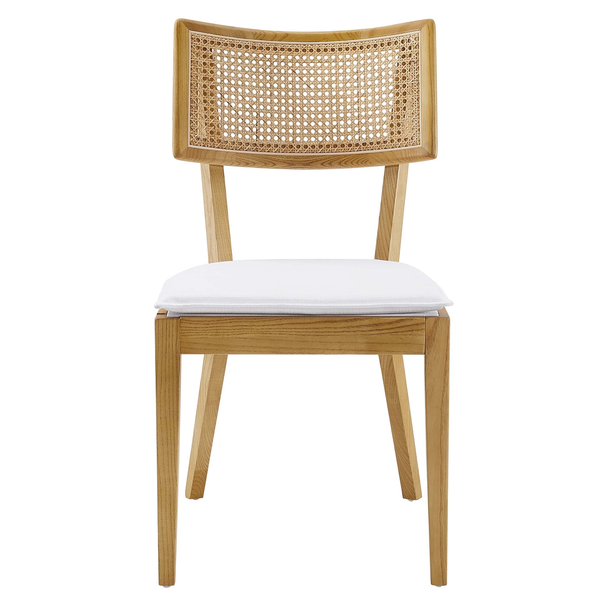 Modway Caledonia Fabric Upholstered Wood Dining Chair Set of 2