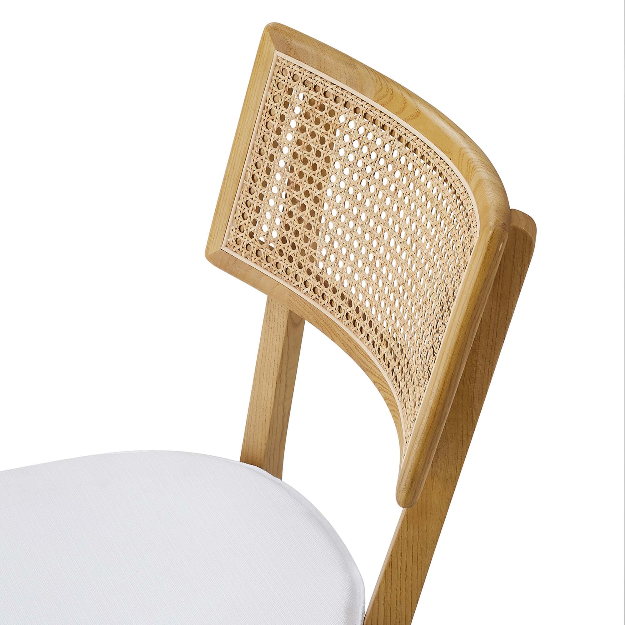 Modway Caledonia Fabric Upholstered Wood Dining Chair Set of 2